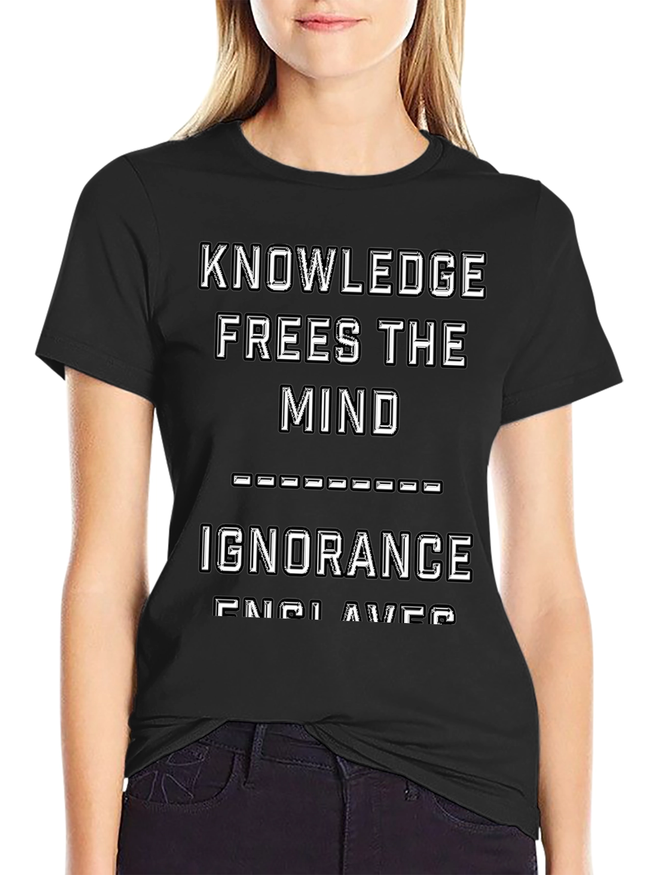 Knowledge Frees Mind T-Shirt - Inspirational Graphic Tee