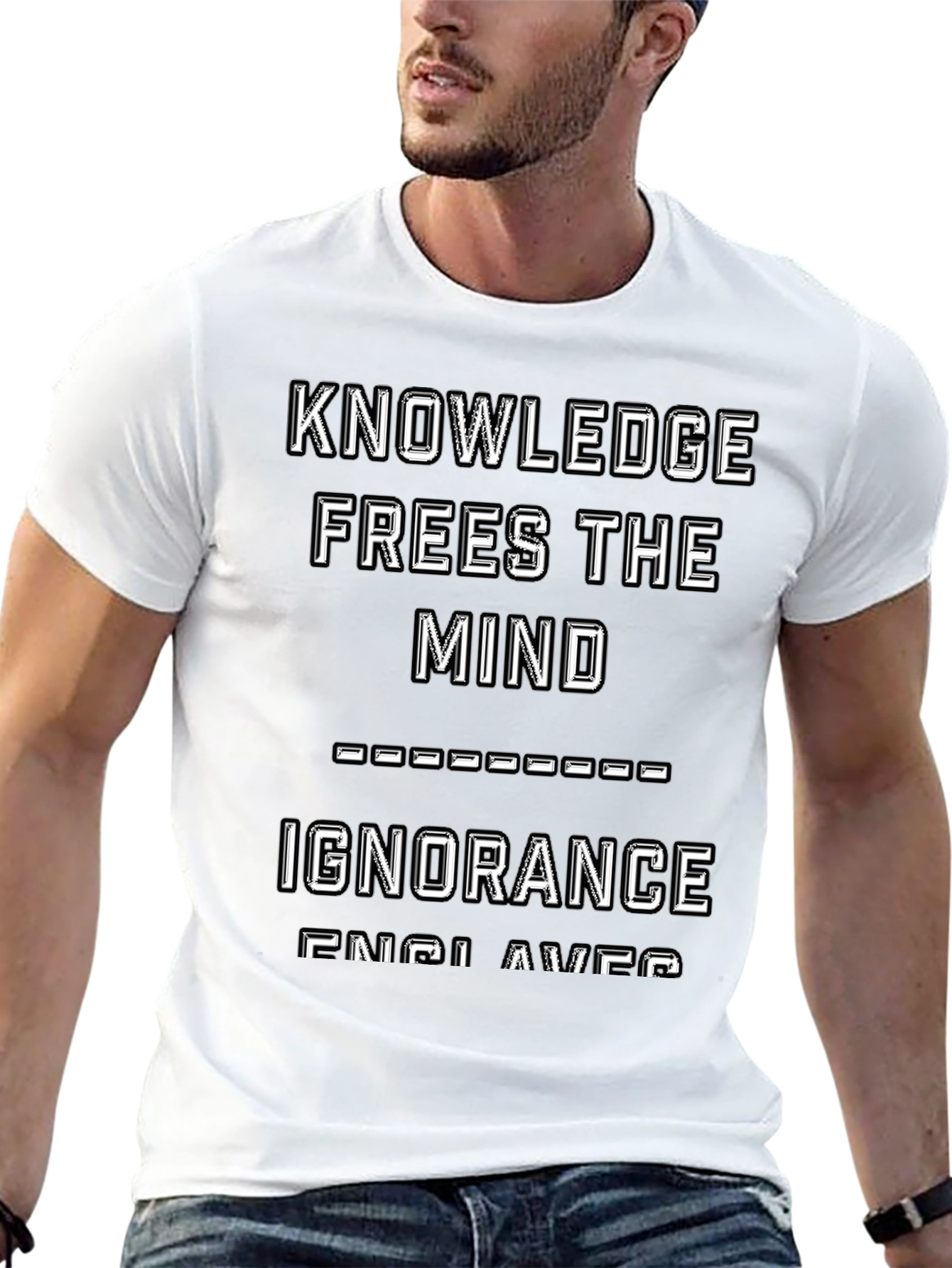 Knowledge Frees Mind T-Shirt - Inspirational Graphic Tee