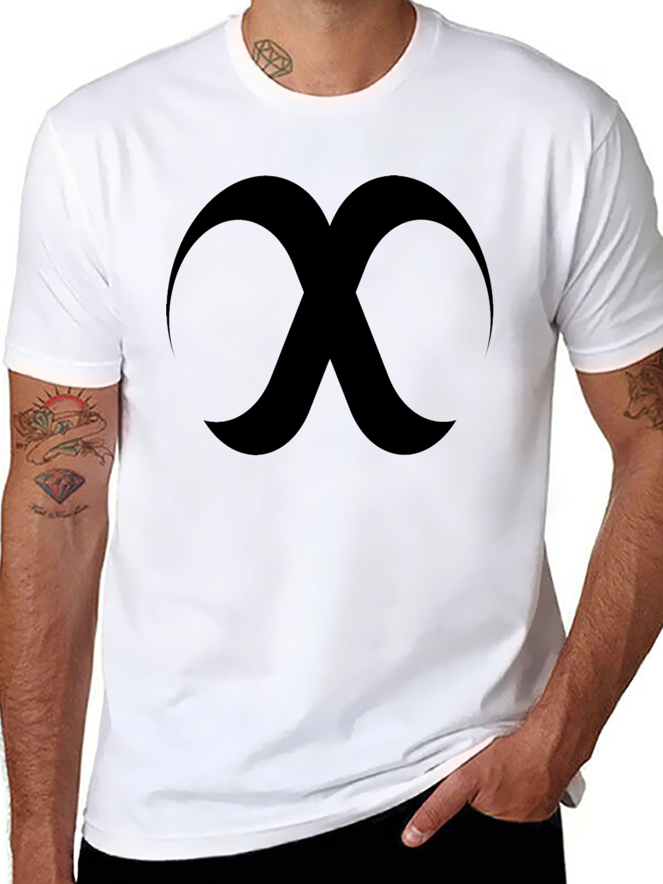 Abstract Design Black Tee - Modern Style