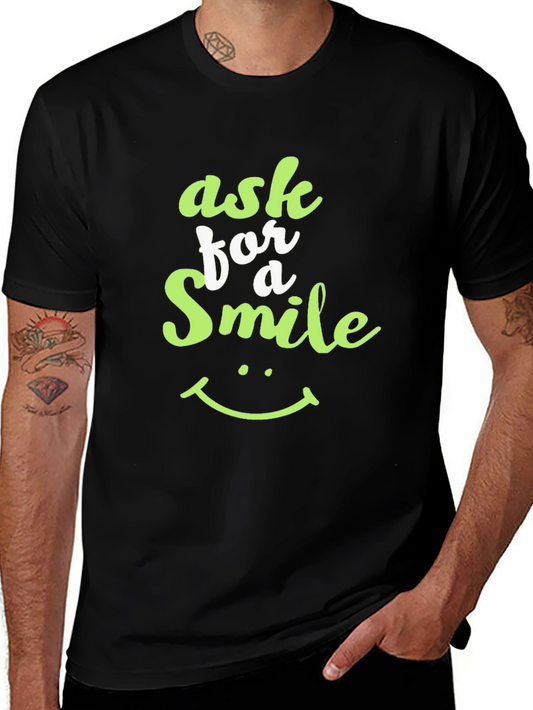 Ask For A Smile Black Graphic Tee