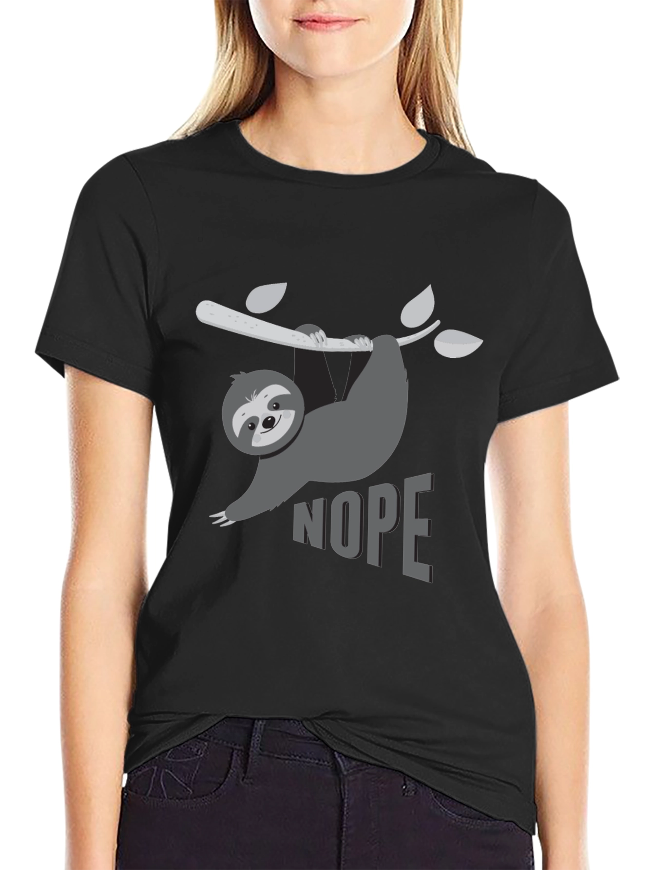 Nope Sloth Graphic T-Shirt