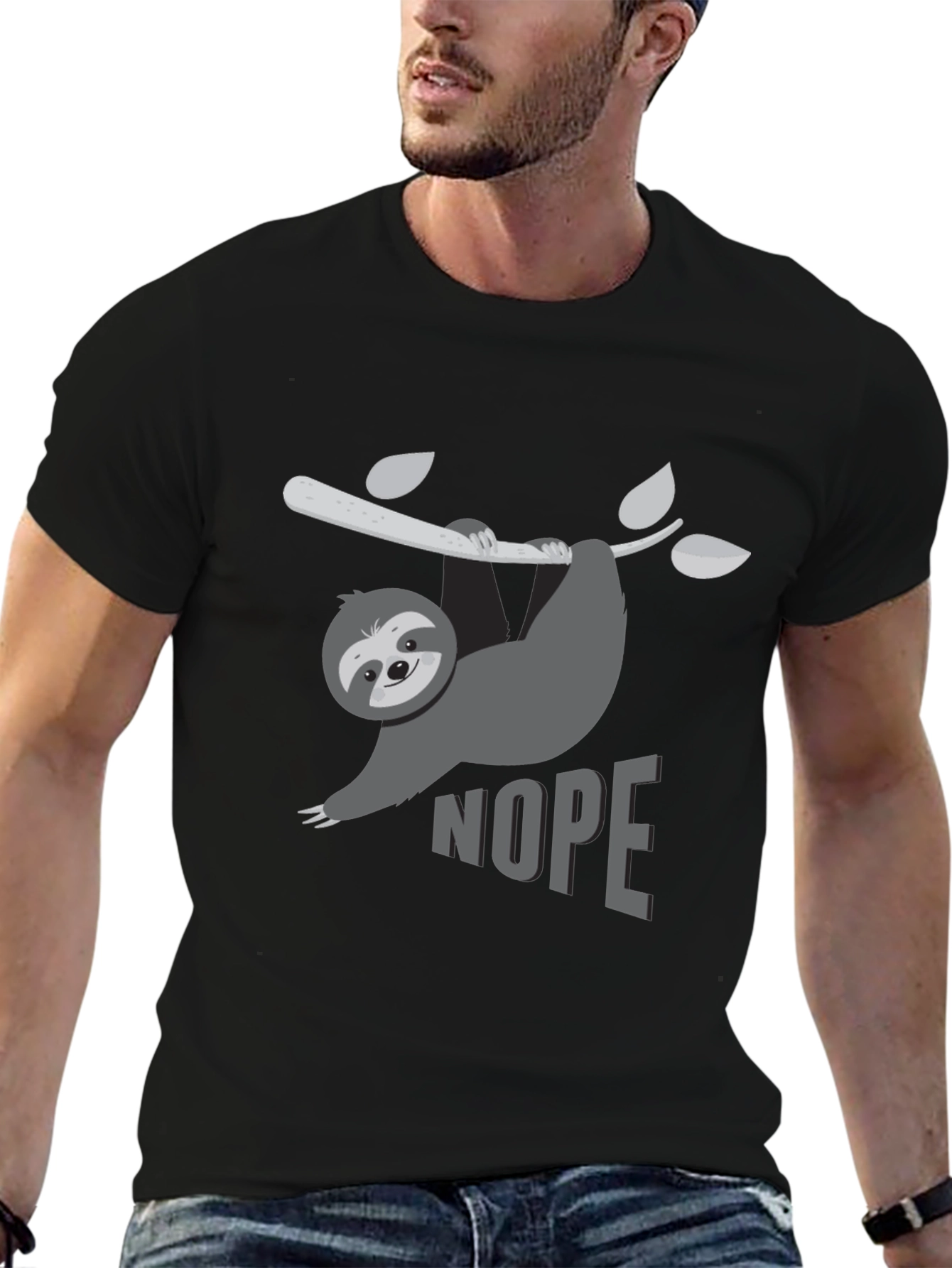 Nope Sloth Graphic T-Shirt