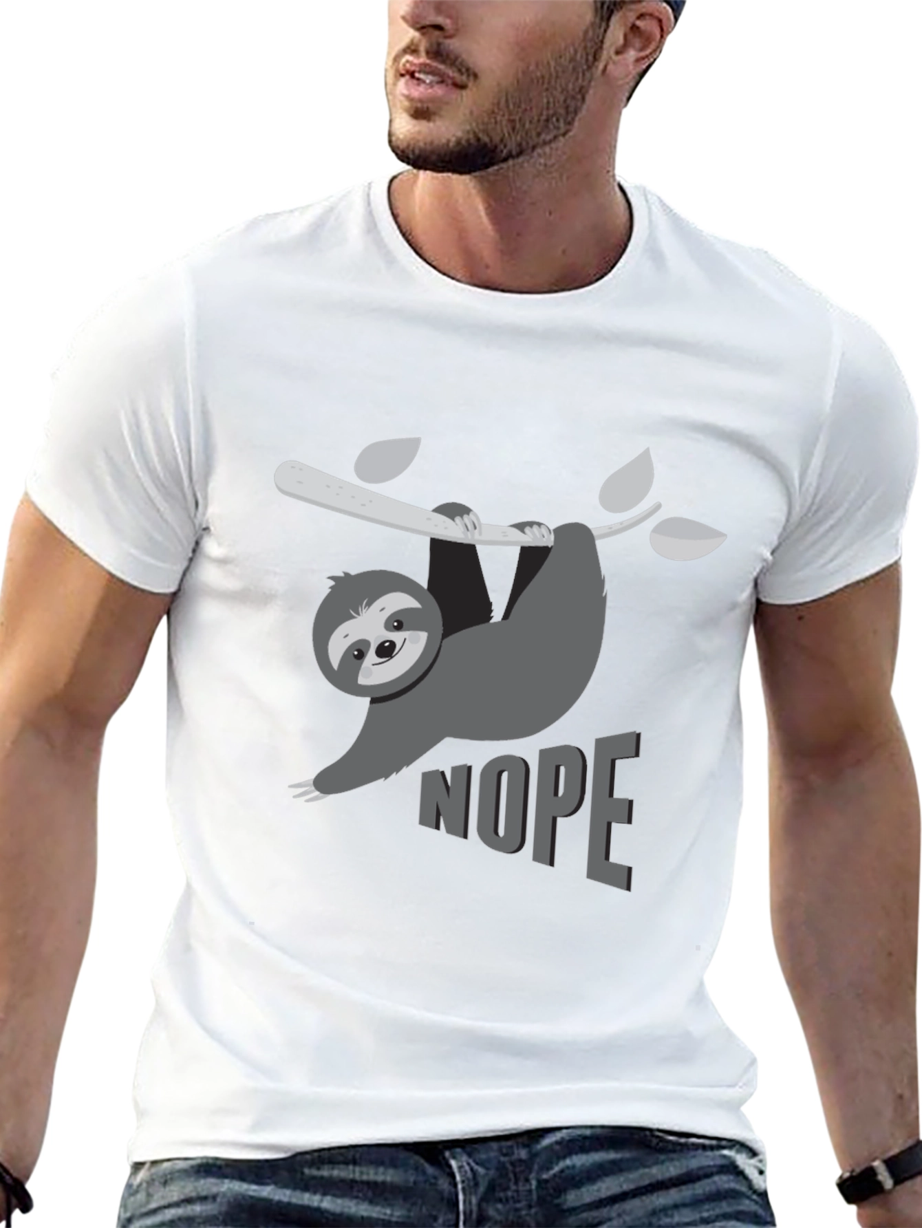 Nope Sloth Graphic T-Shirt