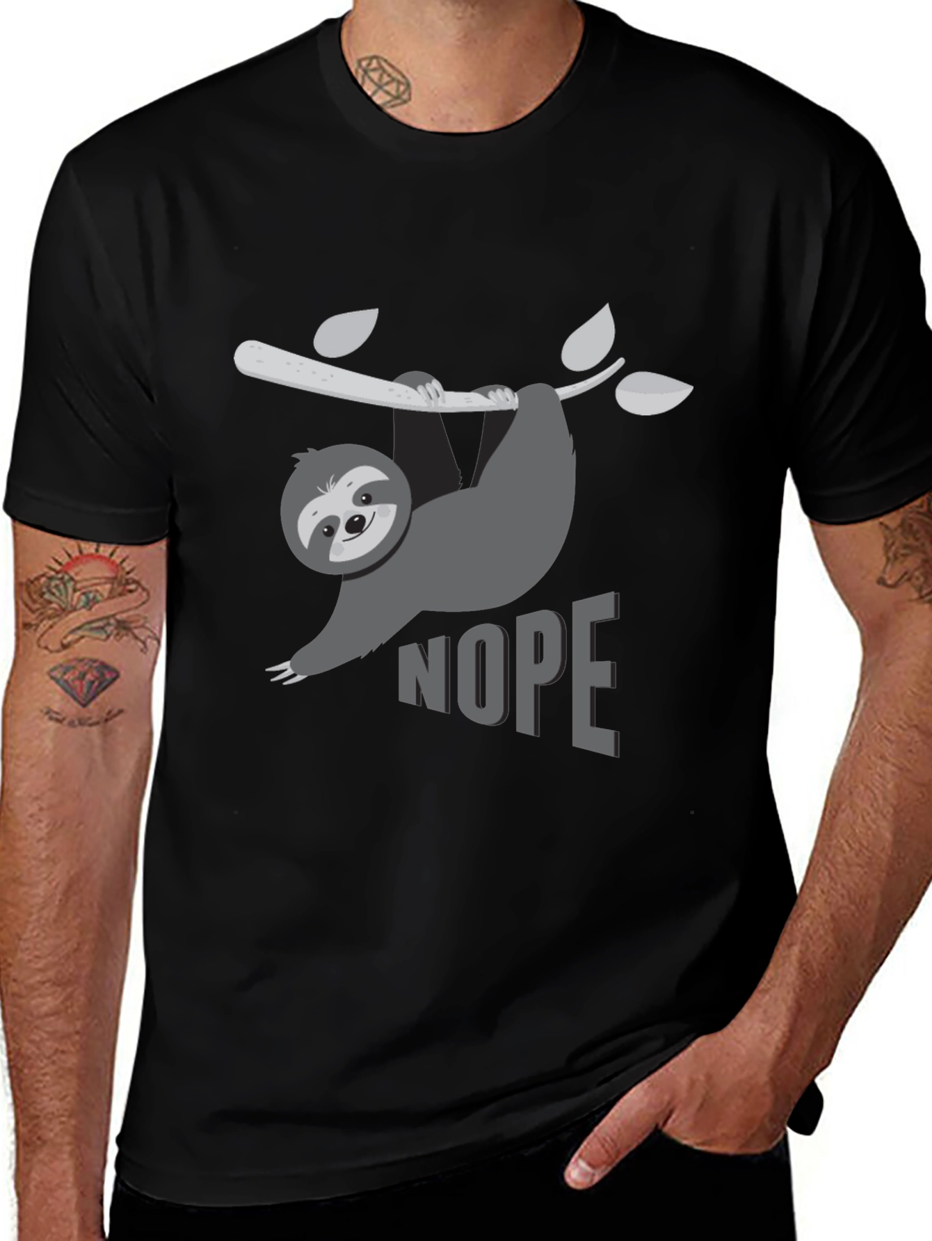 Nope Sloth Graphic T-Shirt