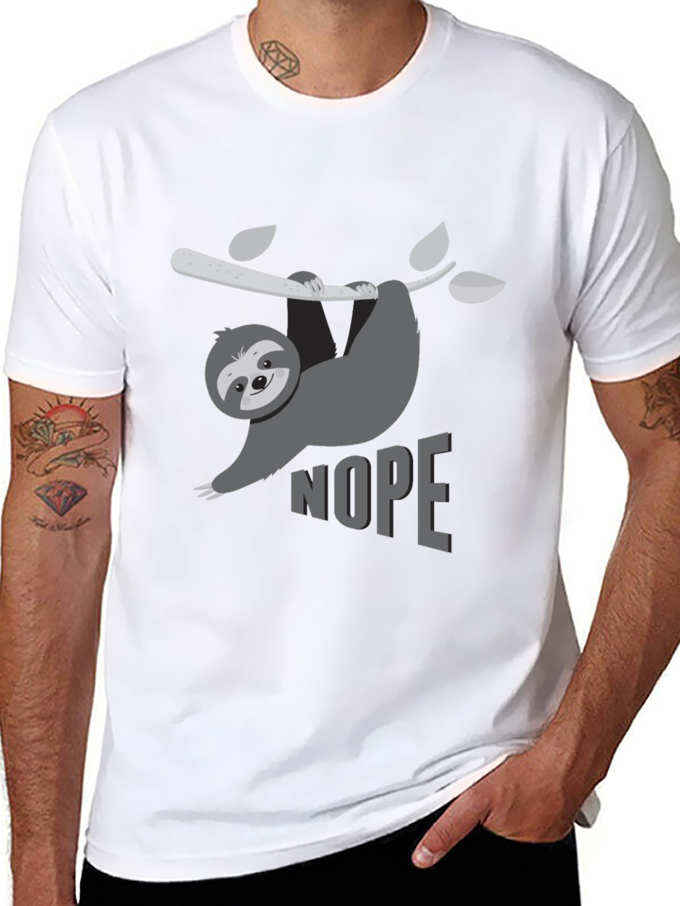Nope Sloth Graphic T-Shirt