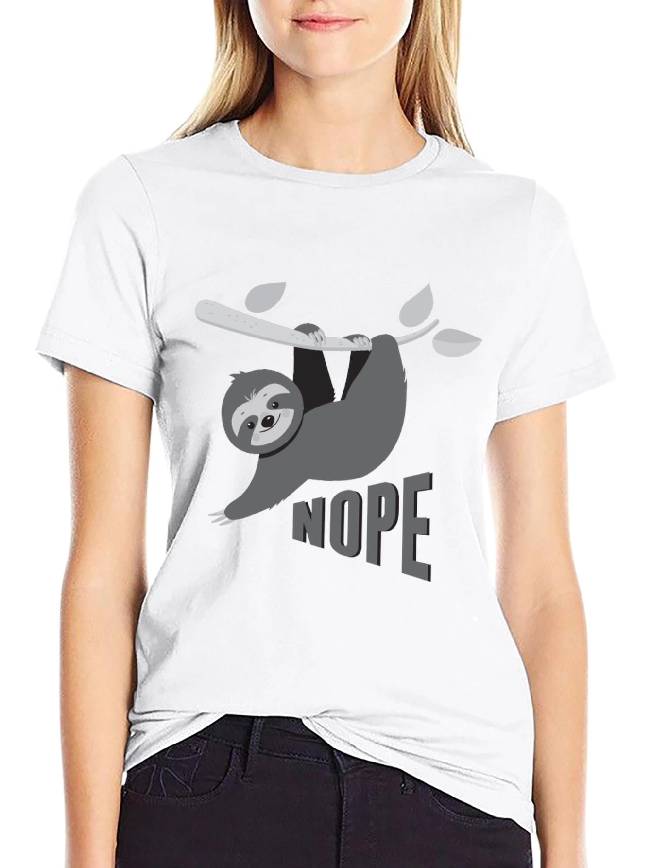 Nope Sloth Graphic T-Shirt