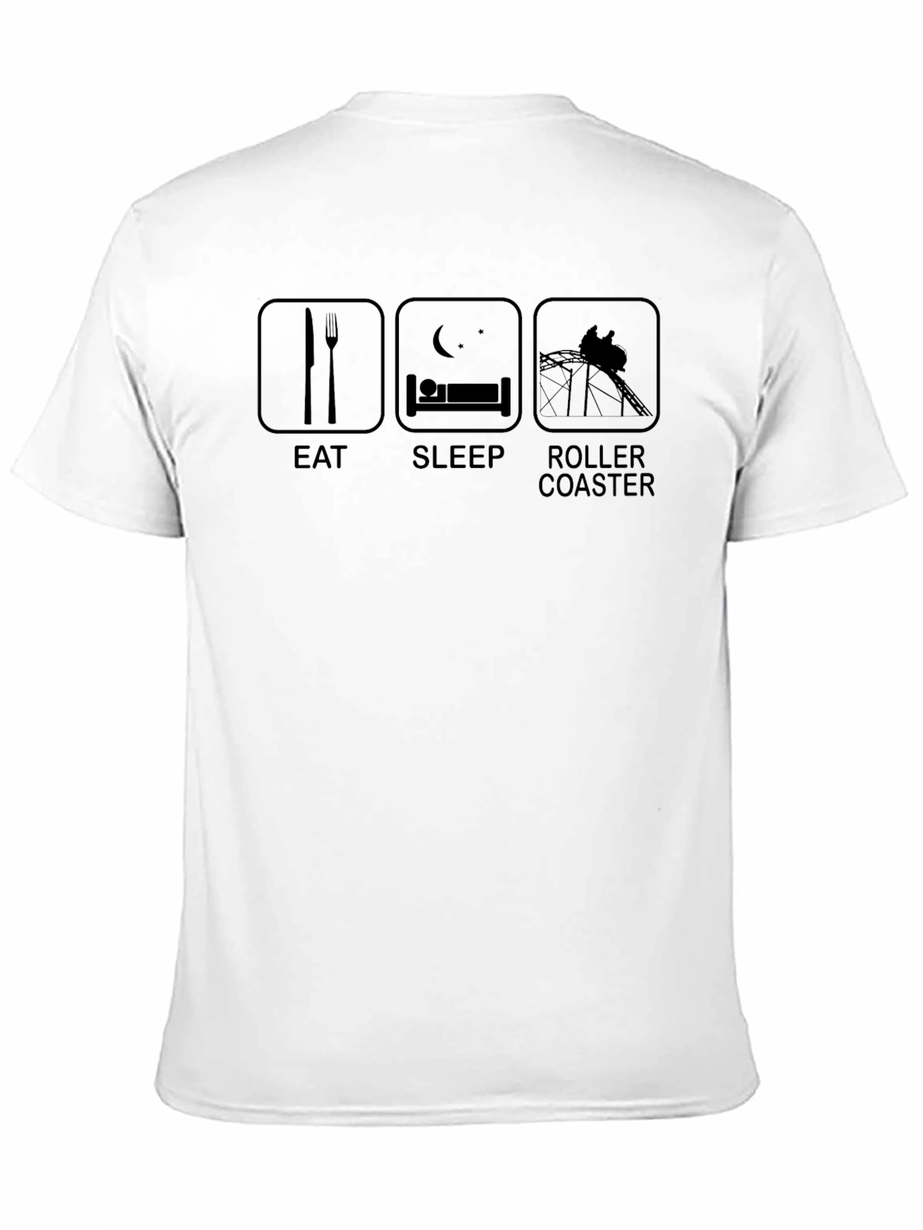 Eat Sleep Roller Coaster T-Shirt - Black Graphic Tee