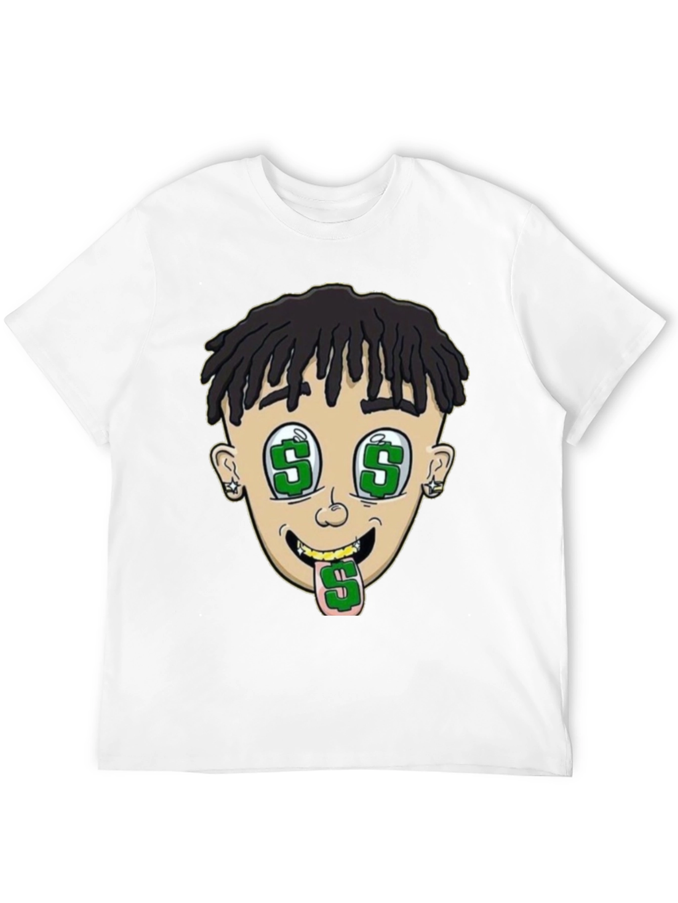 Cartoon Money Face Black T-Shirt