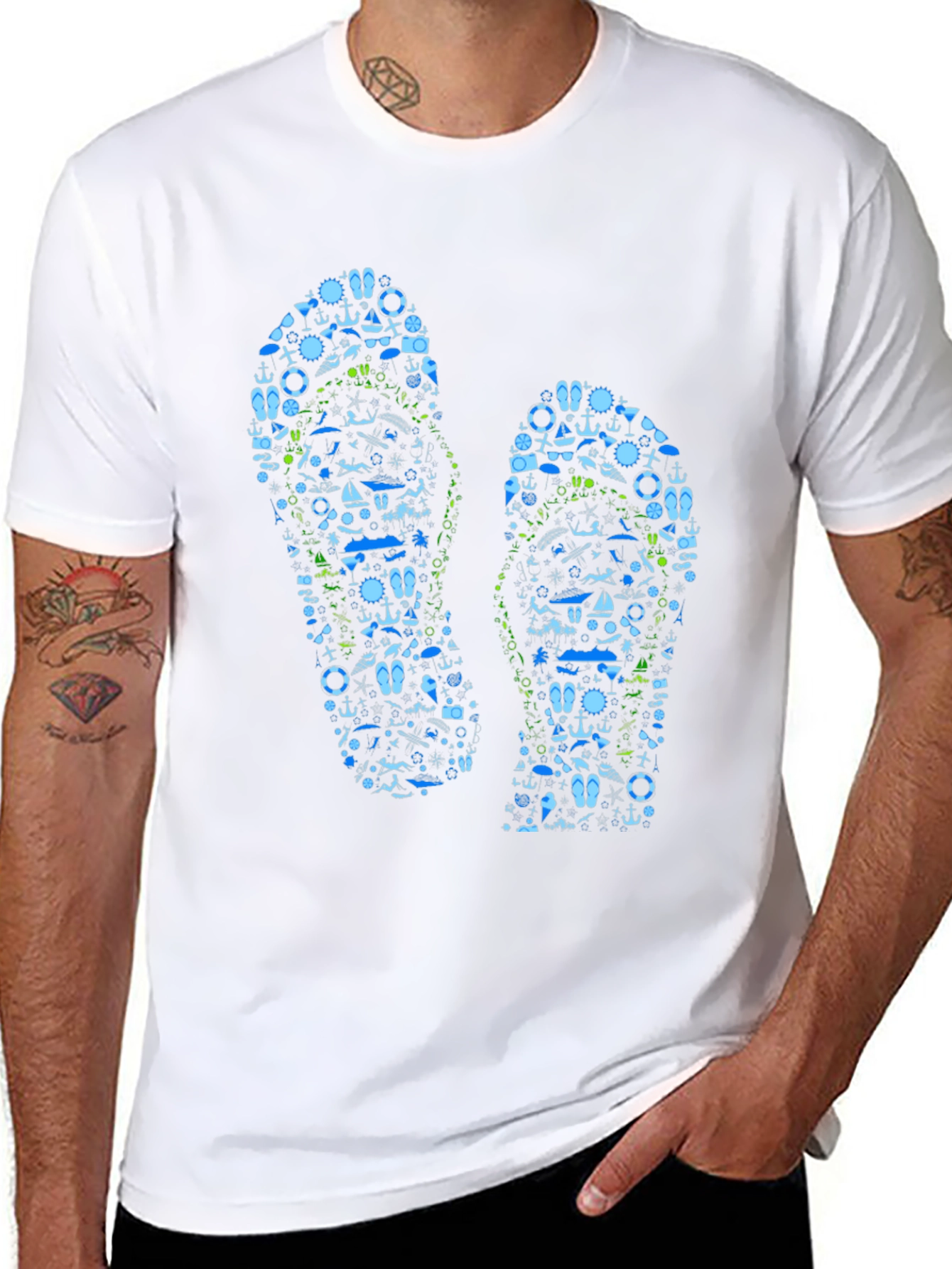 Nautical Flip Flop Graphic T-Shirt