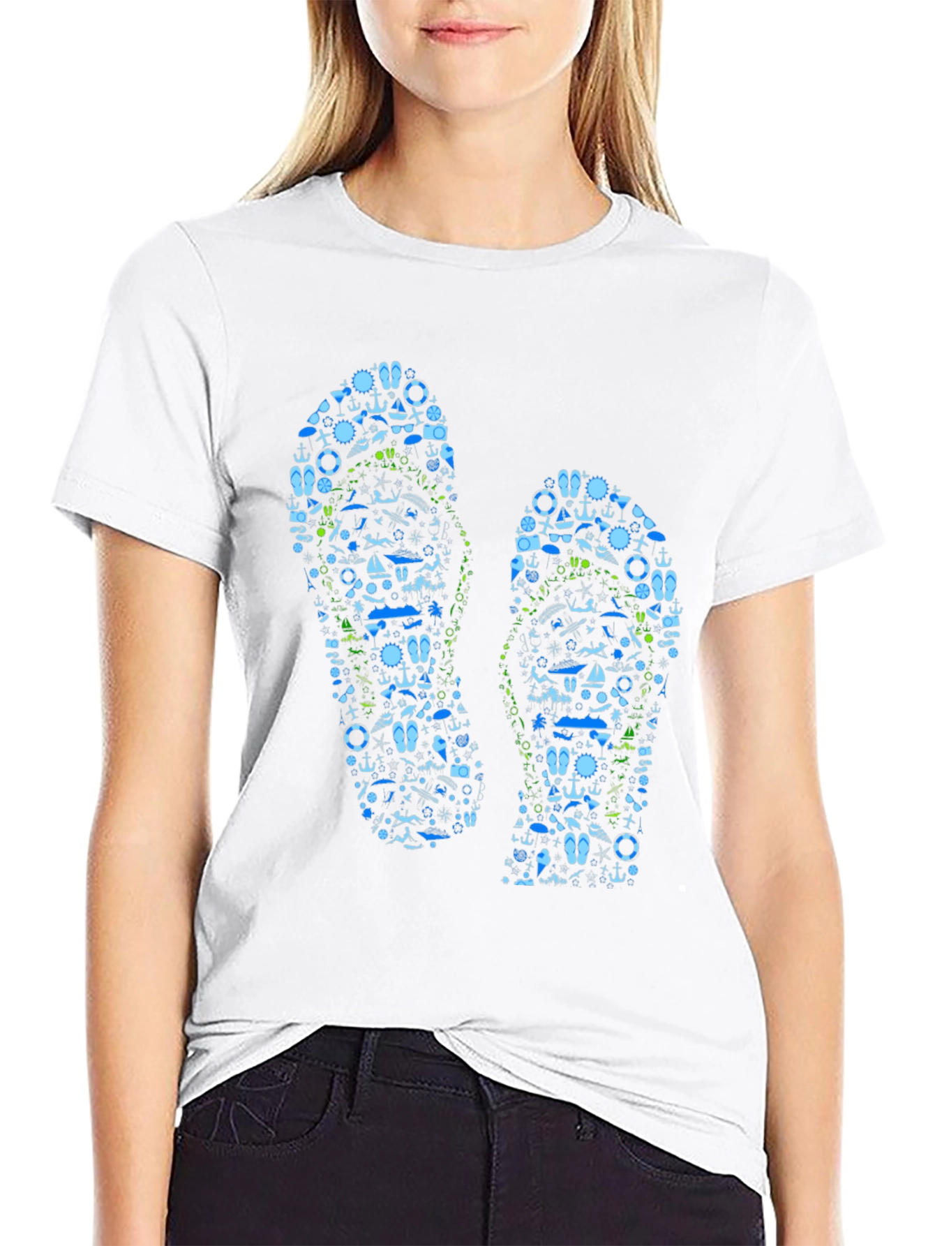 Nautical Flip Flop Graphic T-Shirt