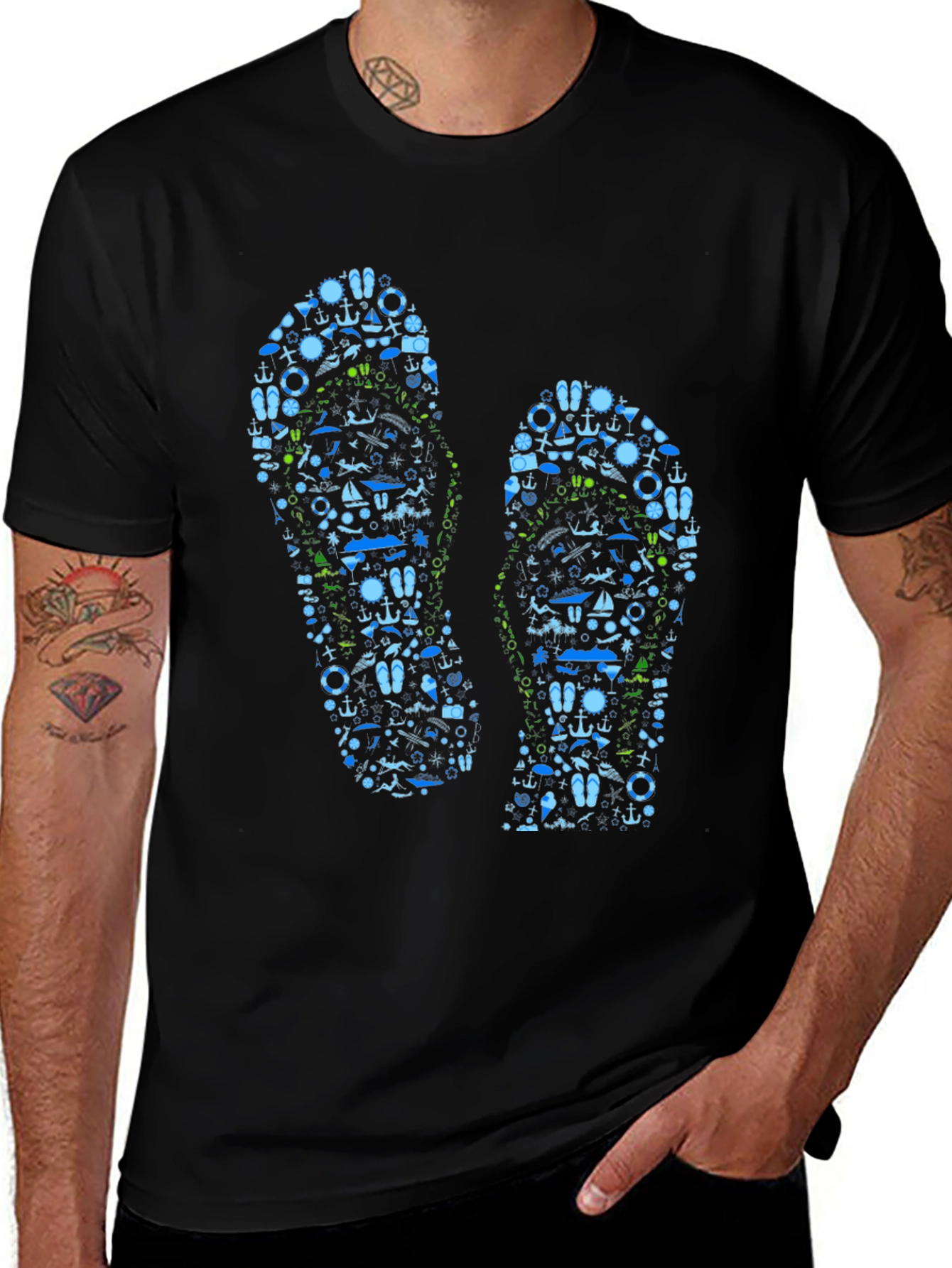 Nautical Flip Flop Graphic T-Shirt
