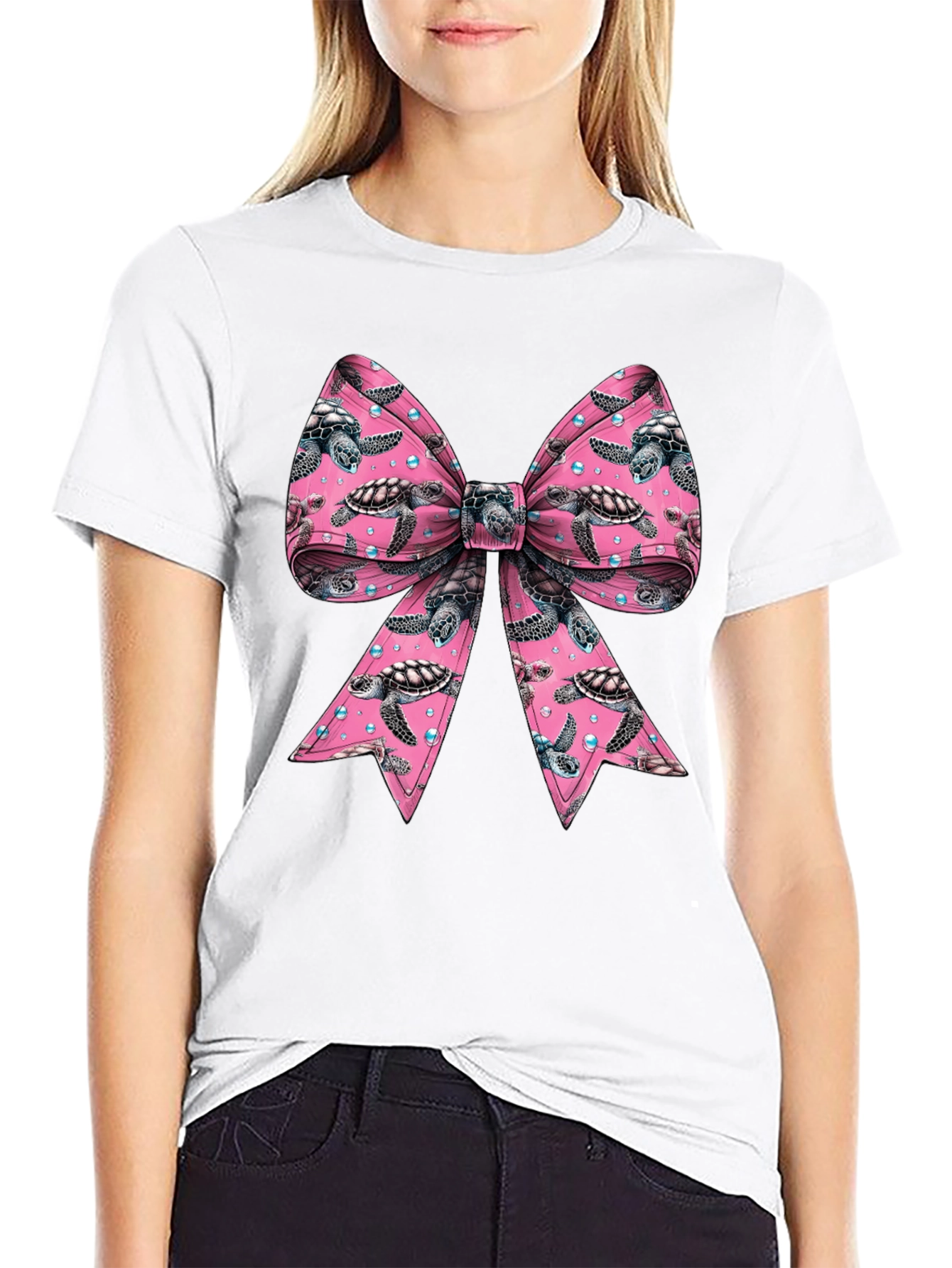 Turtle Bow T-Shirt - Mens Crew Neck