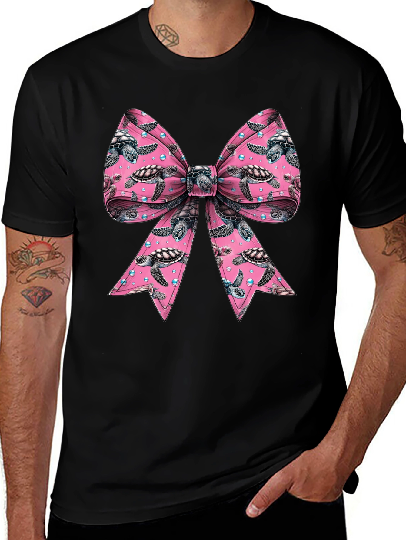 Turtle Bow T-Shirt - Mens Crew Neck
