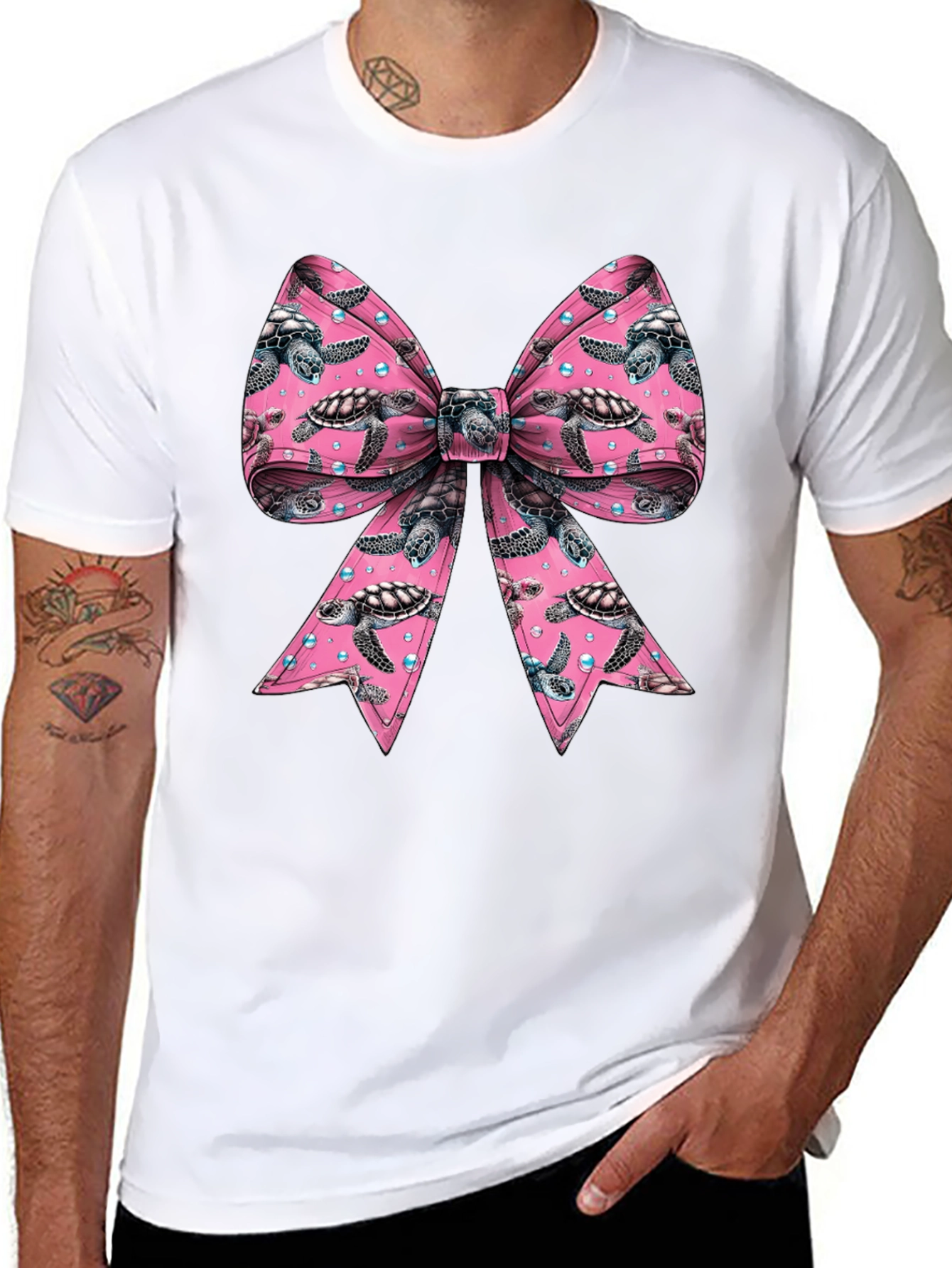 Turtle Bow T-Shirt - Mens Crew Neck