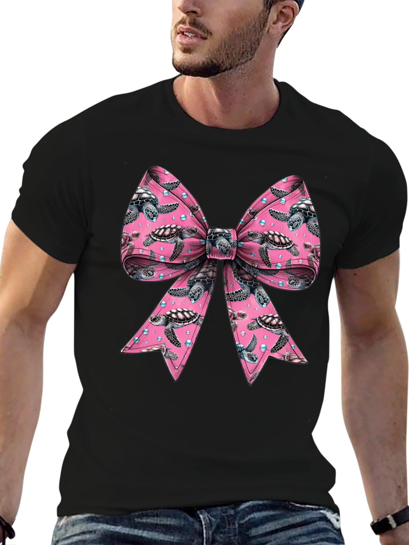 Turtle Bow T-Shirt - Mens Crew Neck