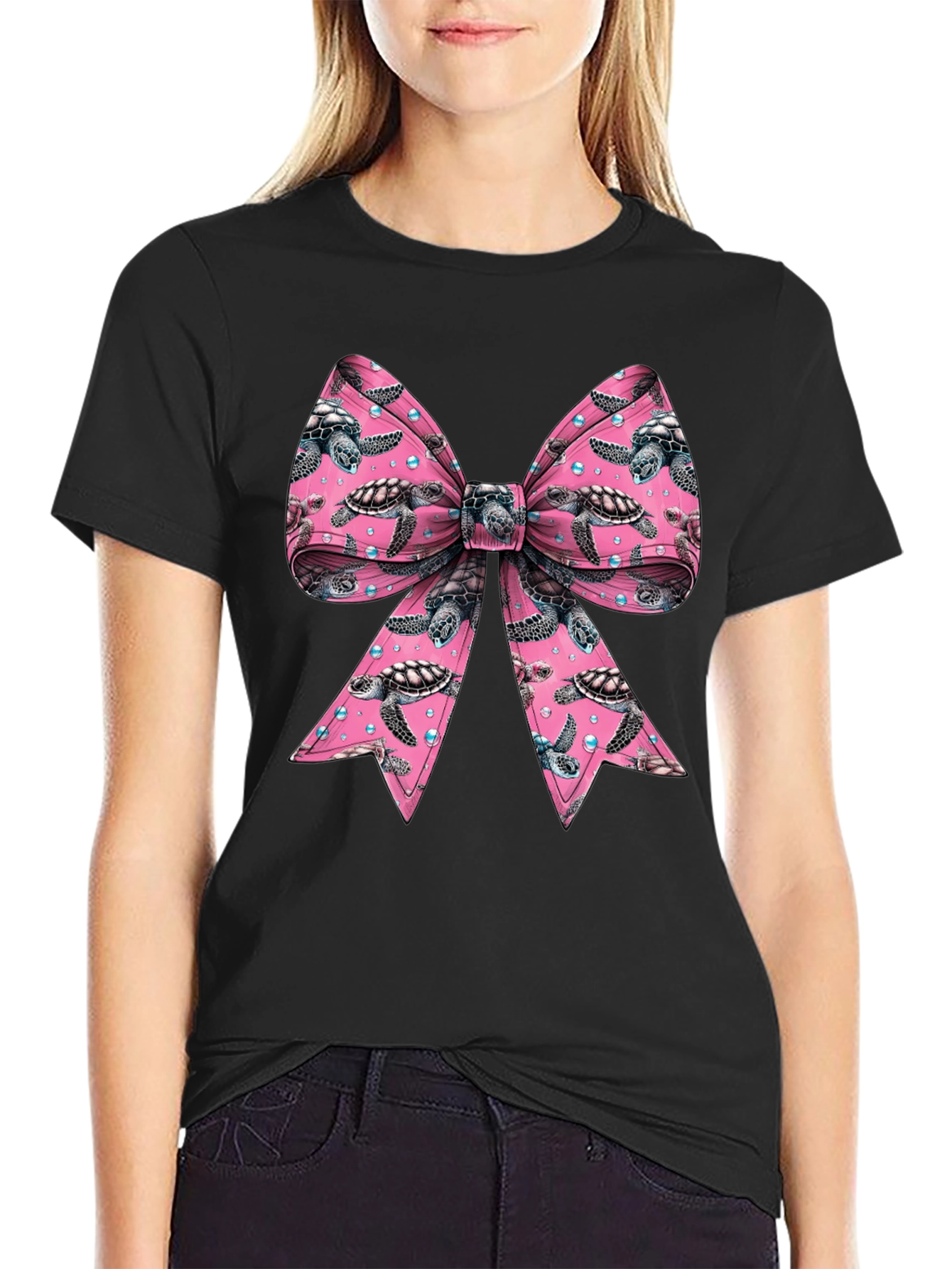 Turtle Bow T-Shirt - Mens Crew Neck