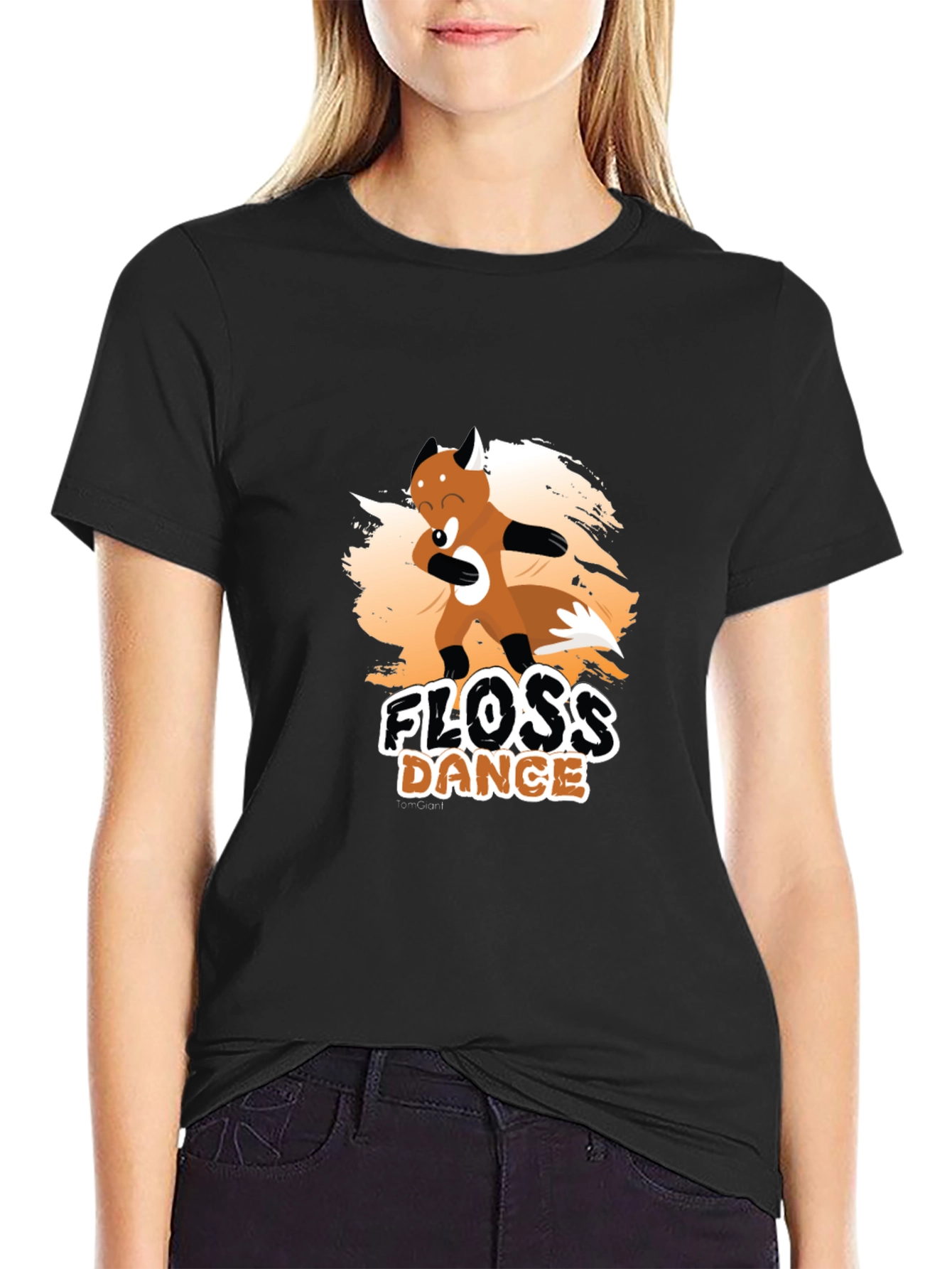 Floss Dance Black Cotton Graphic Tee