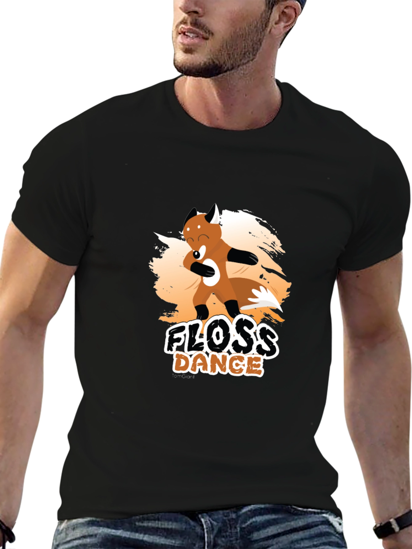Floss Dance Black Cotton Graphic Tee