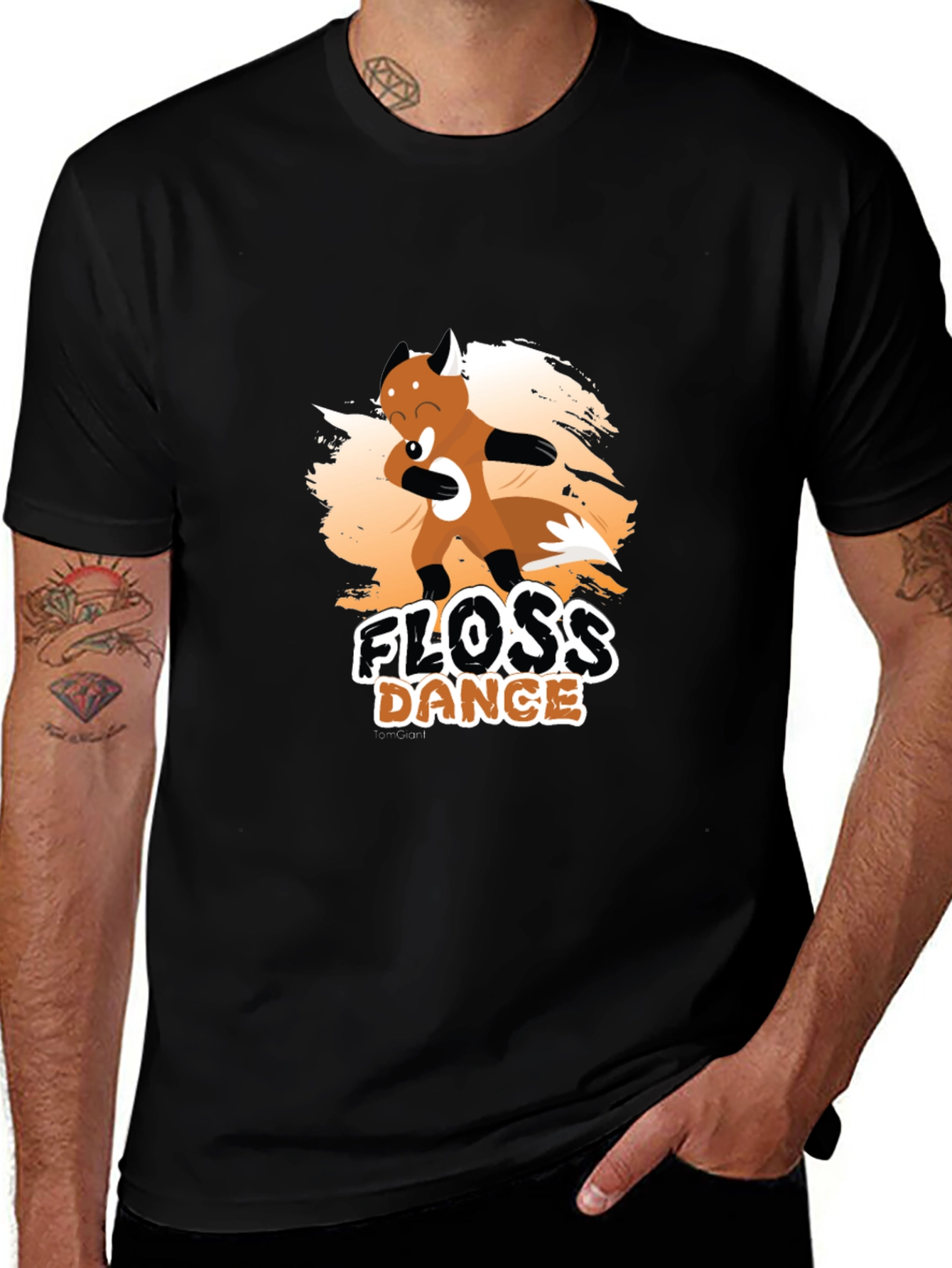 Floss Dance Black Cotton Graphic Tee