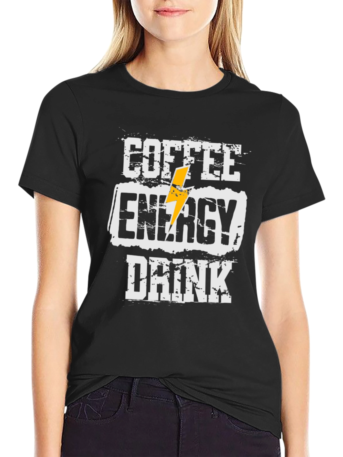 Coffee Energy Drink T-Shirt - Black Casual Tee