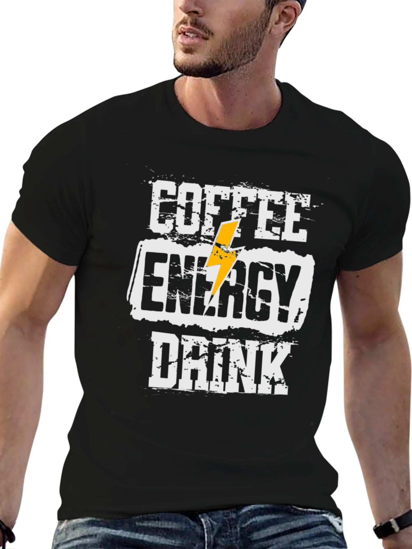 Coffee Energy Drink T-Shirt - Black Casual Tee