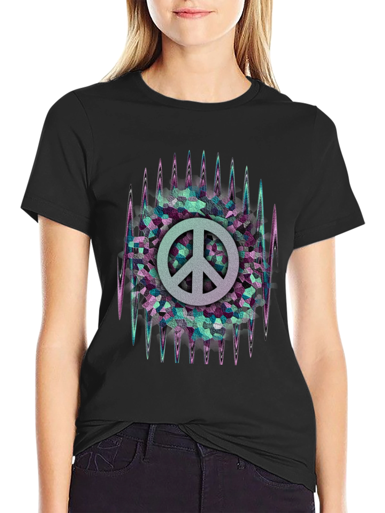 Peace Sign Graphic Tee - Retro Style