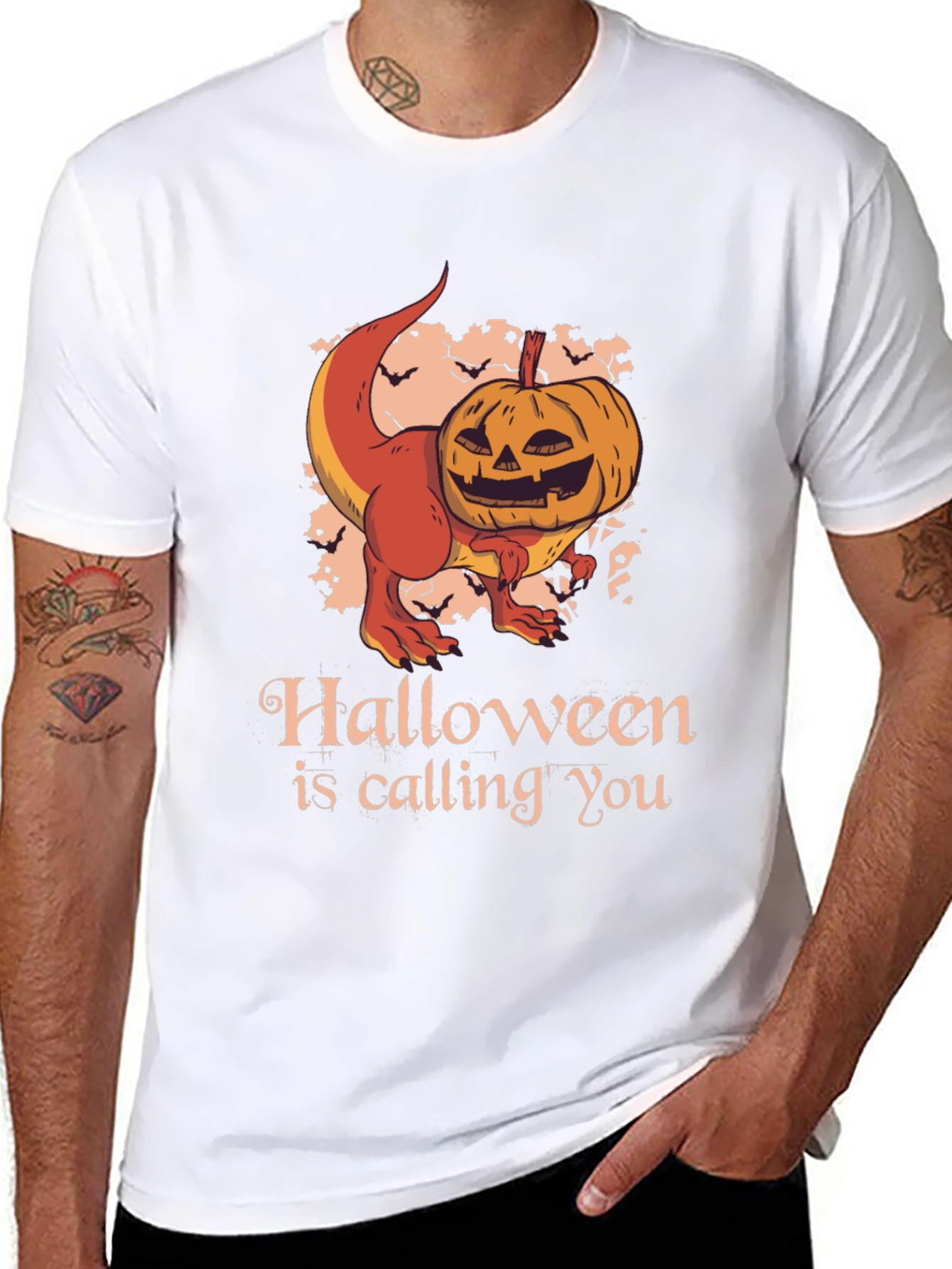 Halloween T-Rex Pumpkin Graphic Tee