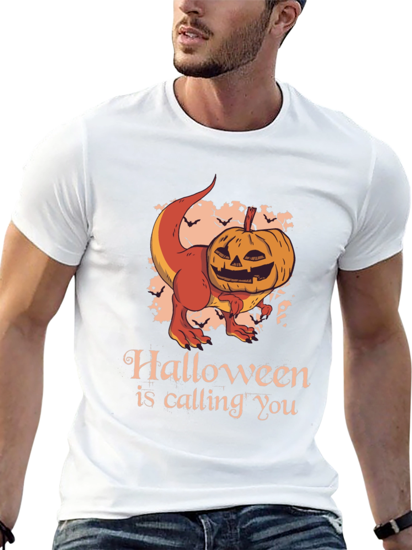Halloween T-Rex Pumpkin Graphic Tee