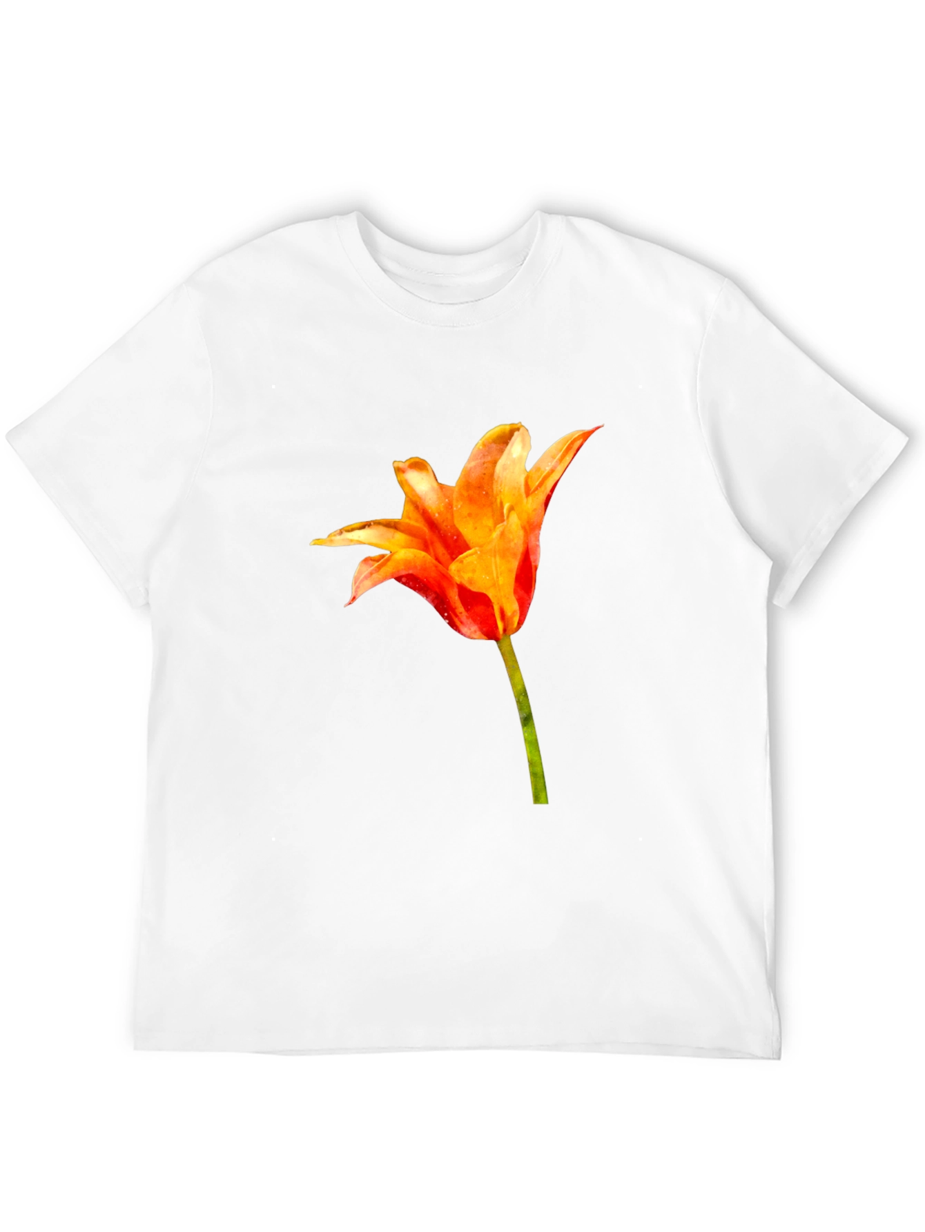 Tulip Flower Graphic Black T-Shirt