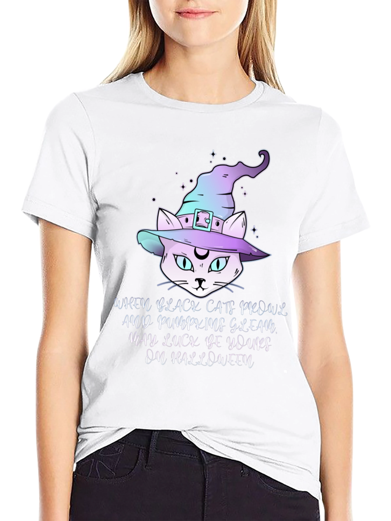 Halloween Cat Witch T-Shirt