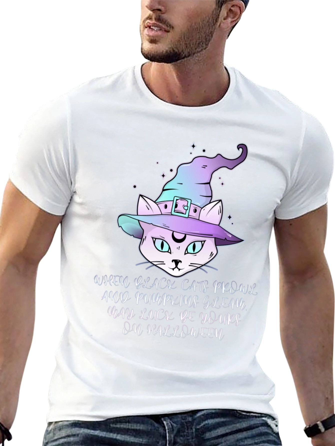 Halloween Cat Witch T-Shirt
