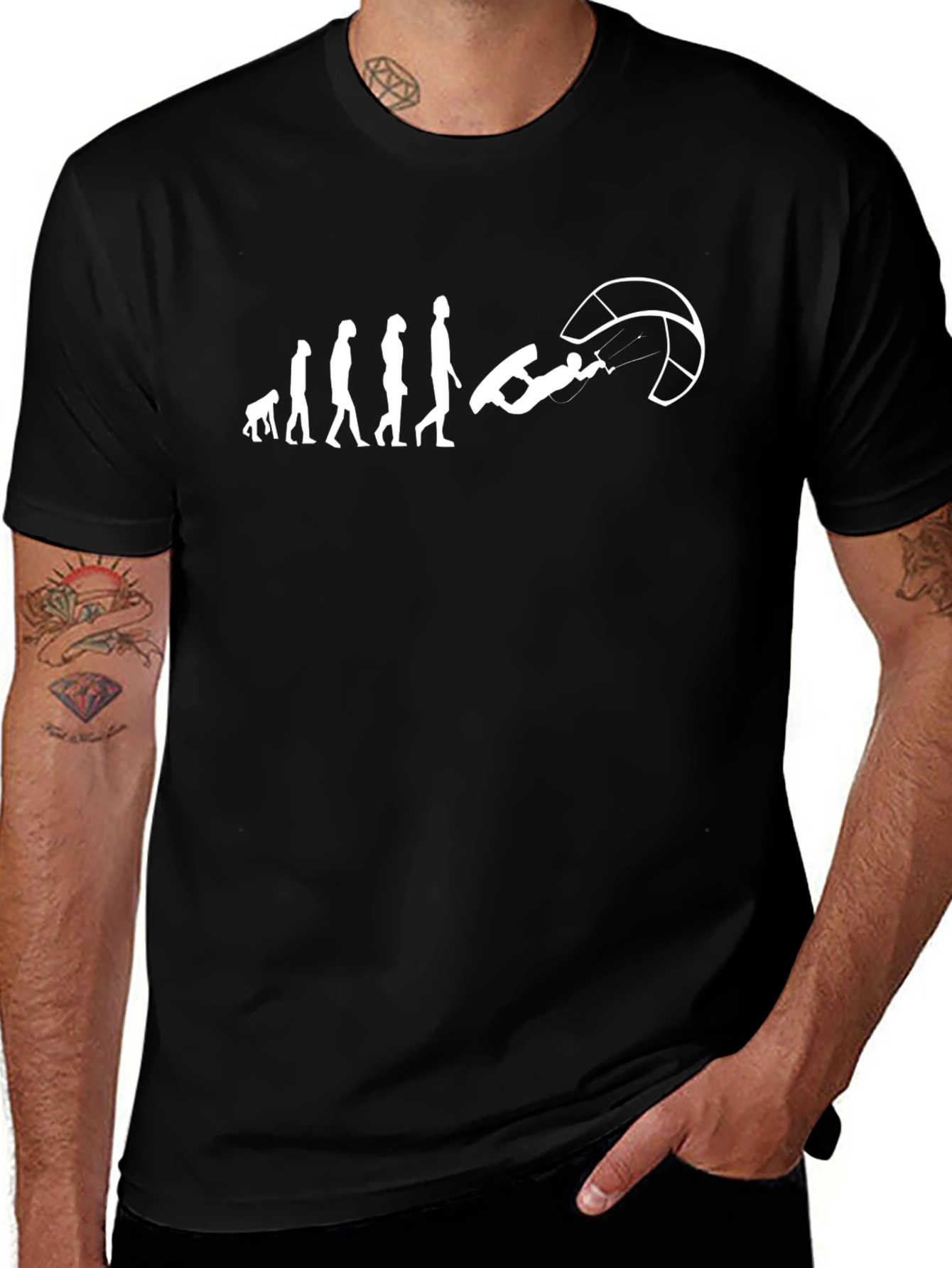Kitesurfing Evolution Black T-Shirt