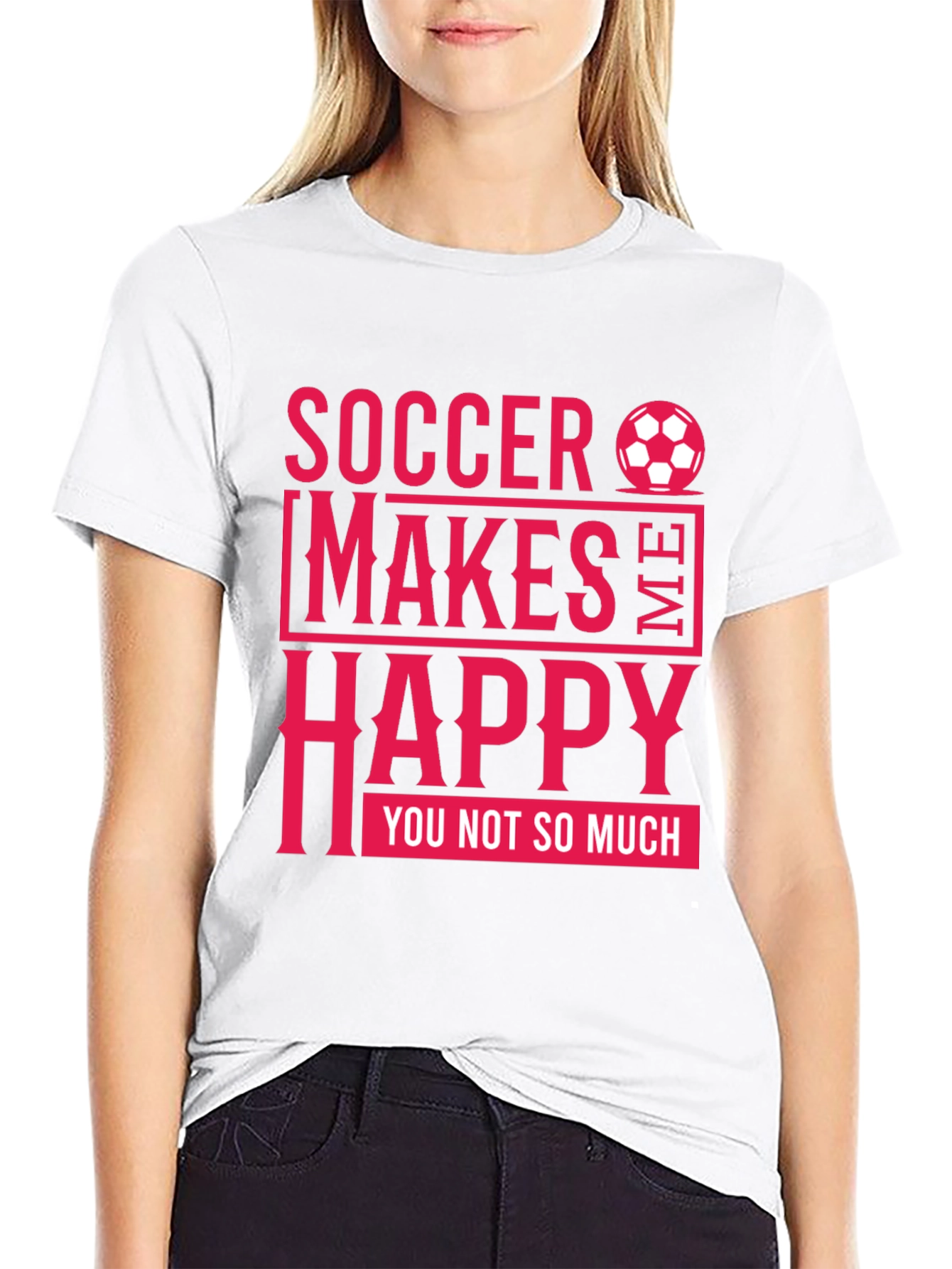 Soccer Makes Me Happy Mens Black T-Shirt