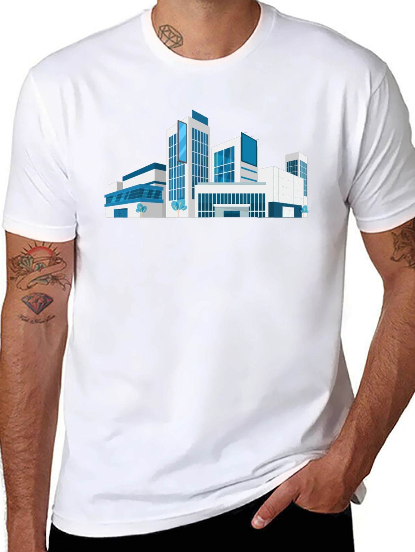 Architectural Building Graphic Tee - Black