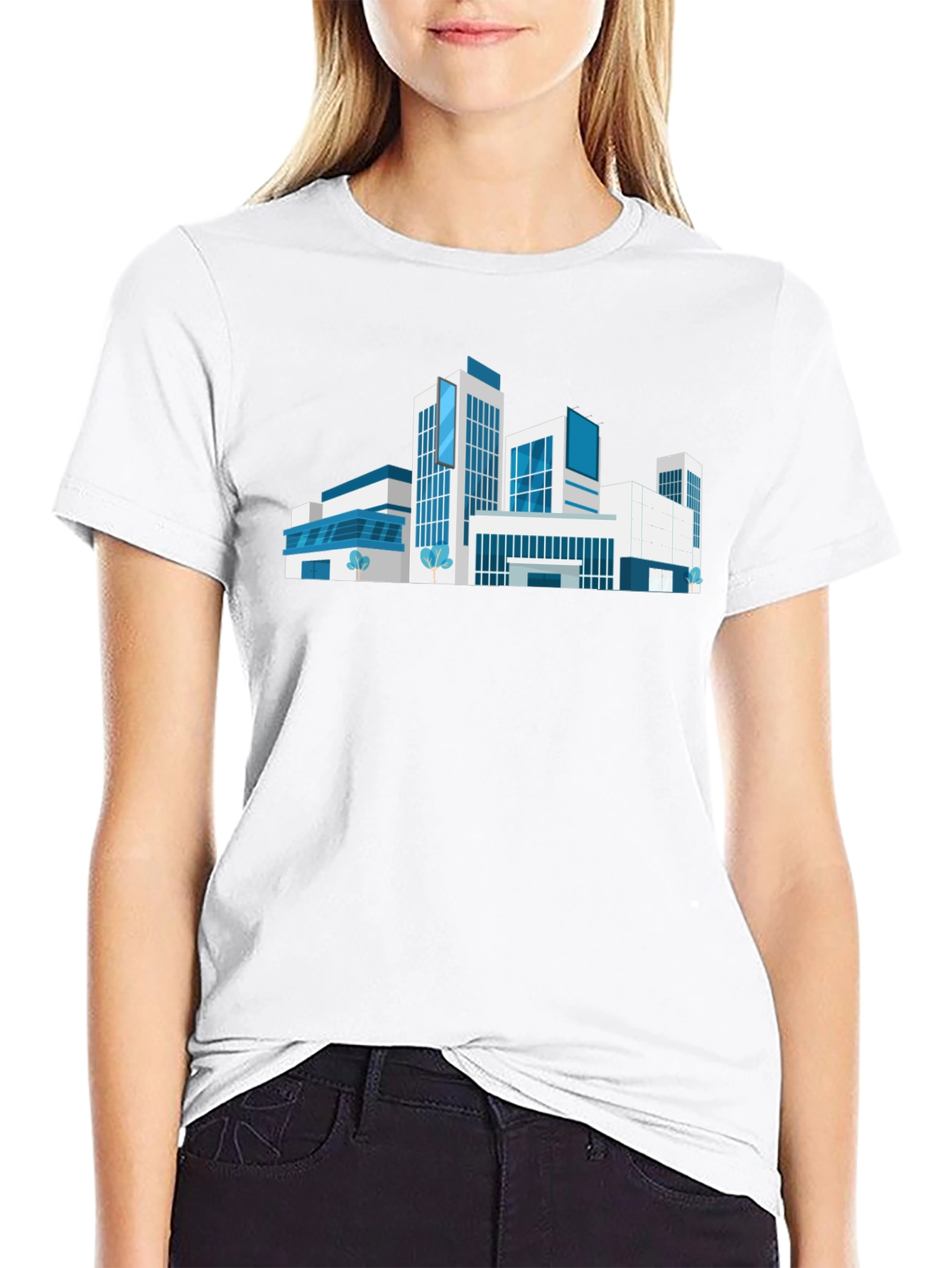 Architectural Building Graphic Tee - Black