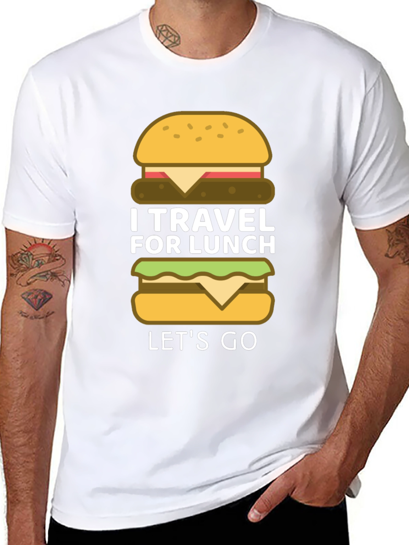 I Travel for Lunch - Funny Burger T-Shirt
