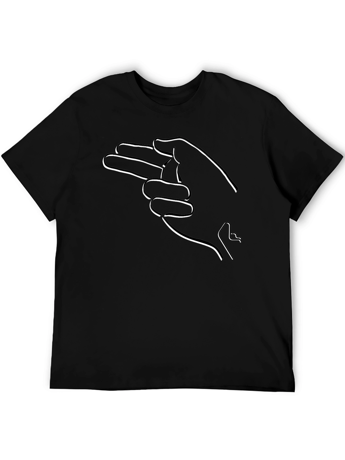 Minimalist Hand Gesture Graphic T-Shirt