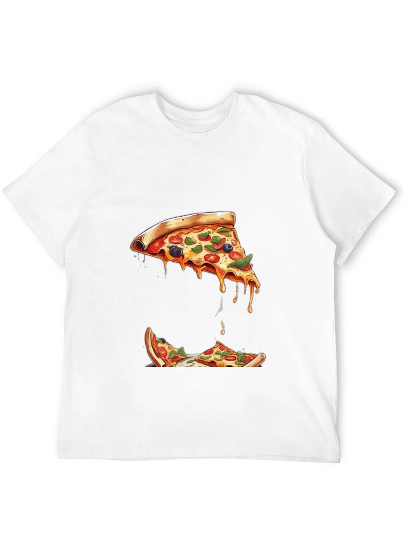 Pizza Slice Graphic Black T-Shirt
