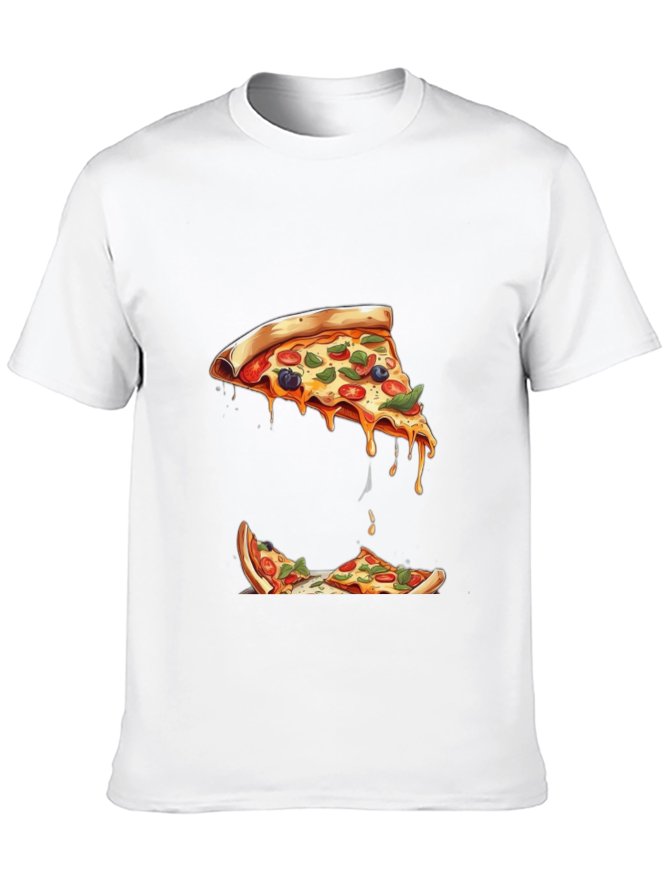 Pizza Slice Graphic Black T-Shirt