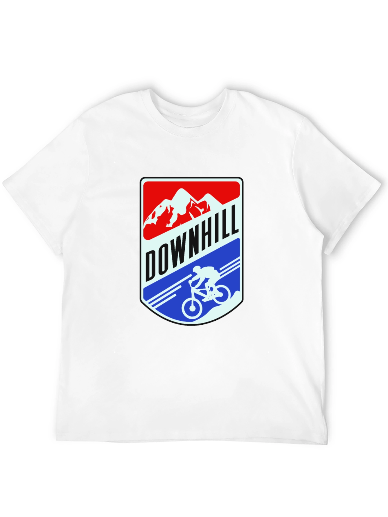 Downhill Mountain Biker Graphic Tee - Black