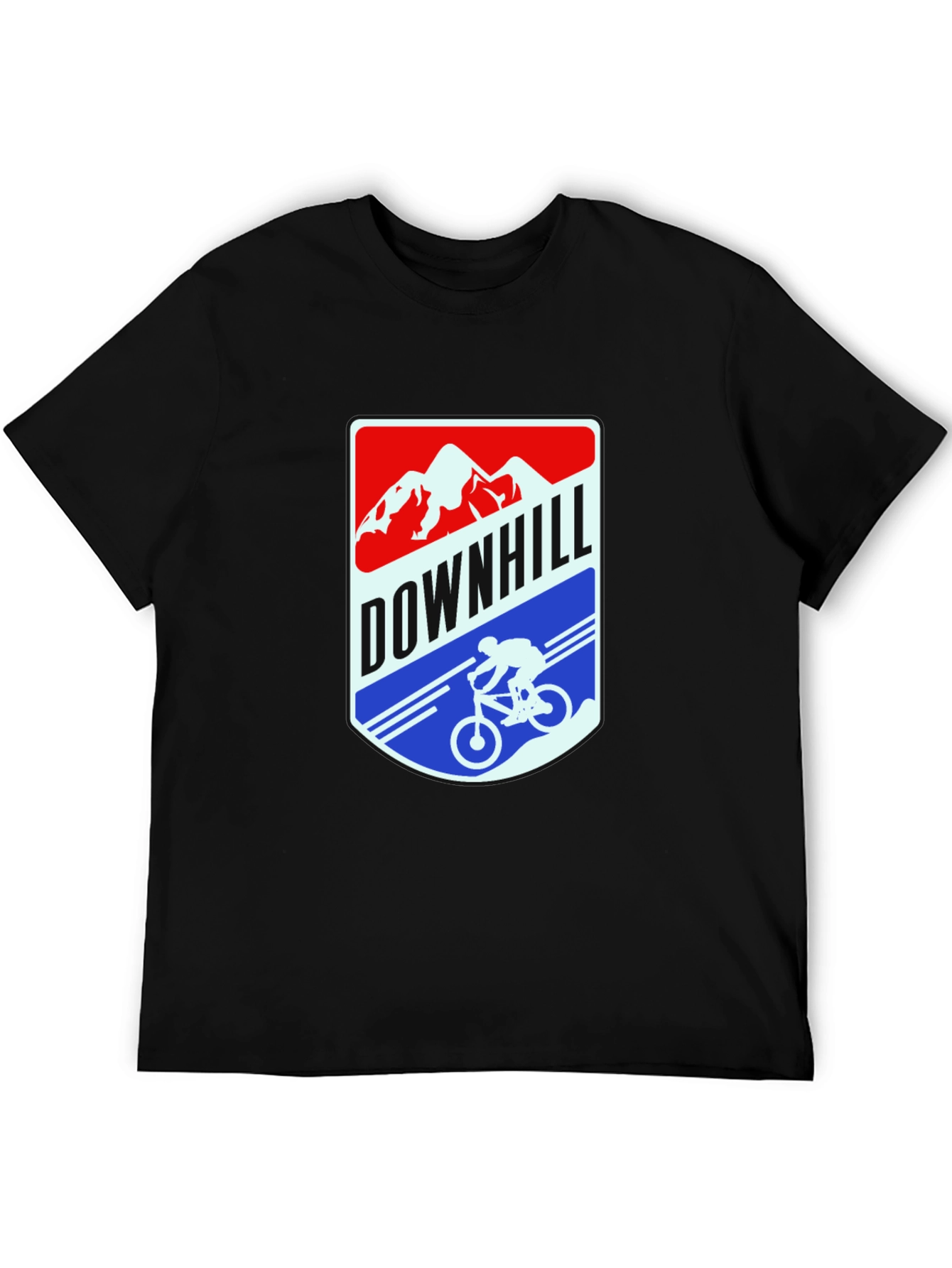 Downhill Mountain Biker Graphic Tee - Black