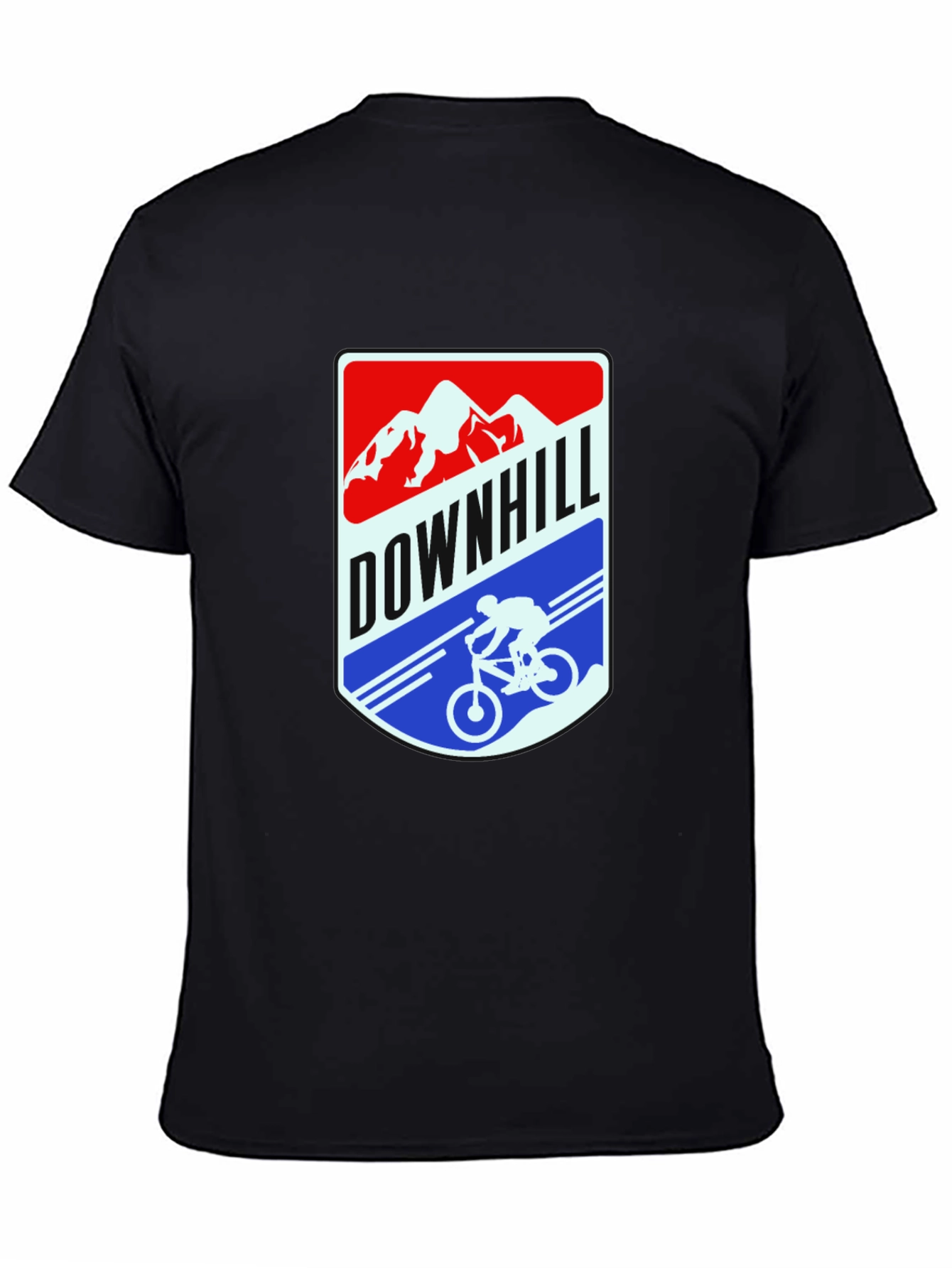 Downhill Mountain Biker Graphic Tee - Black