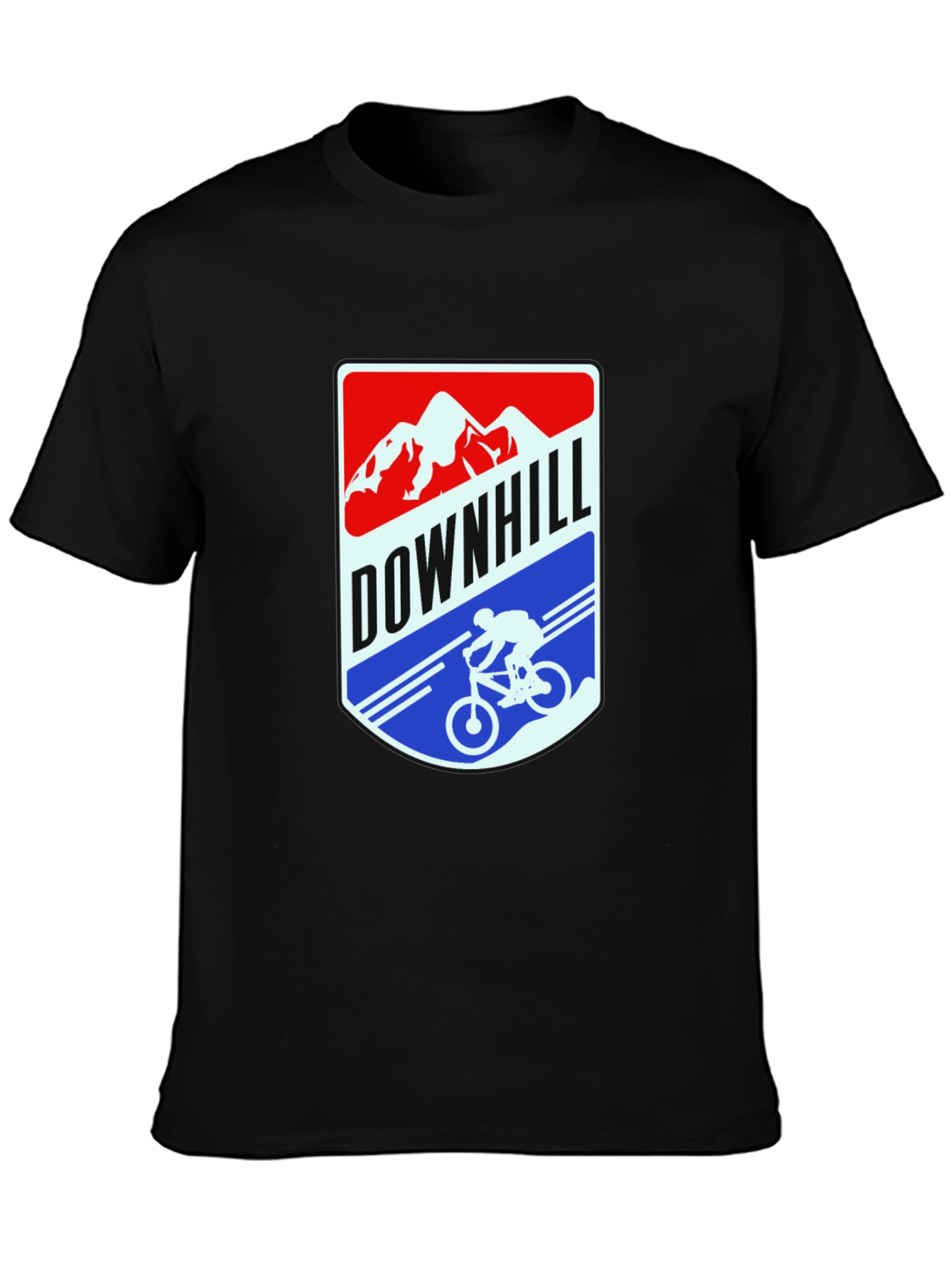 Downhill Mountain Biker Graphic Tee - Black