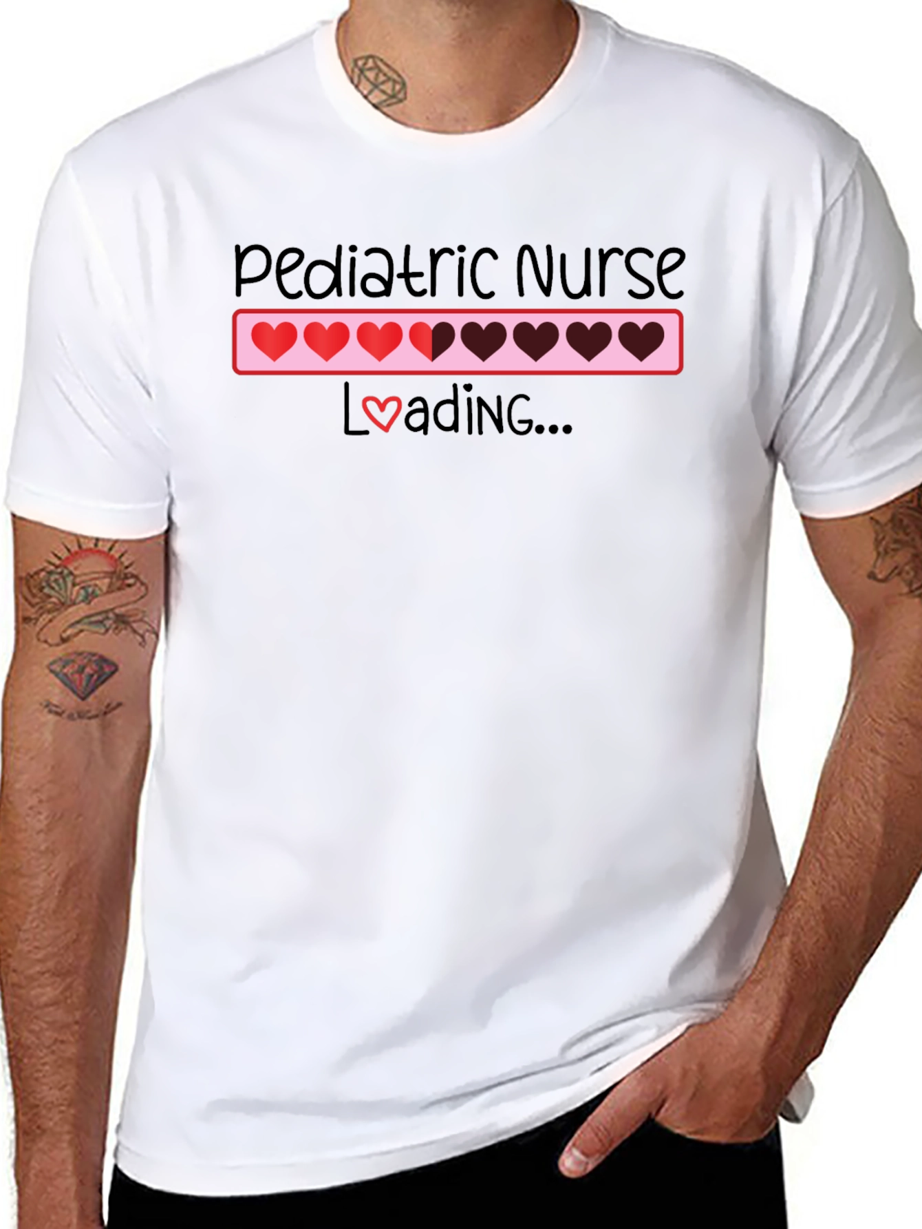 Pediatric Nurse Loading T-Shirt - Heart Design