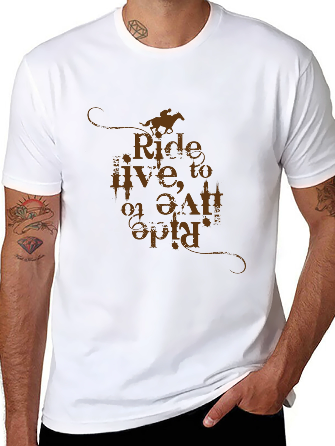 Ride to Live Mens Graphic Tee - Western Style