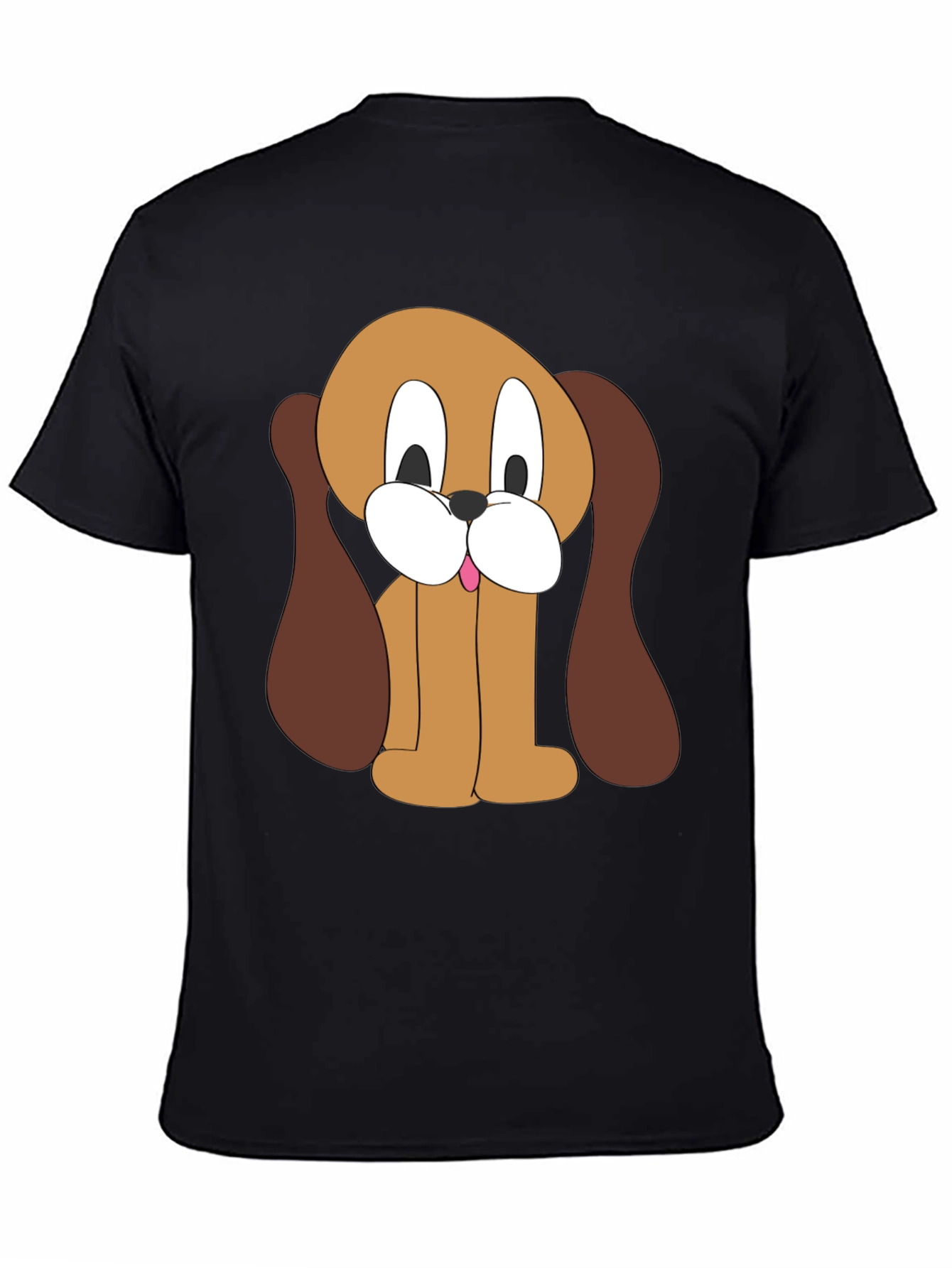 Cartoon Dog Graphic Black T-Shirt