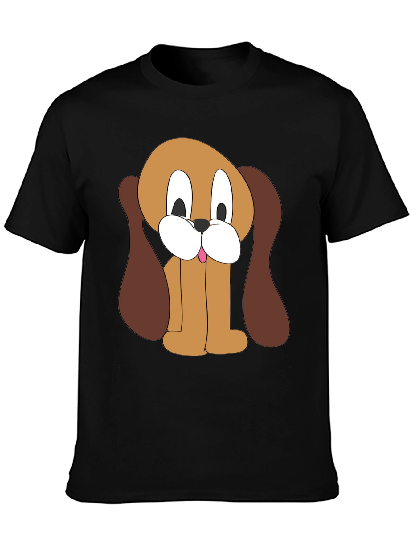 Cartoon Dog Graphic Black T-Shirt