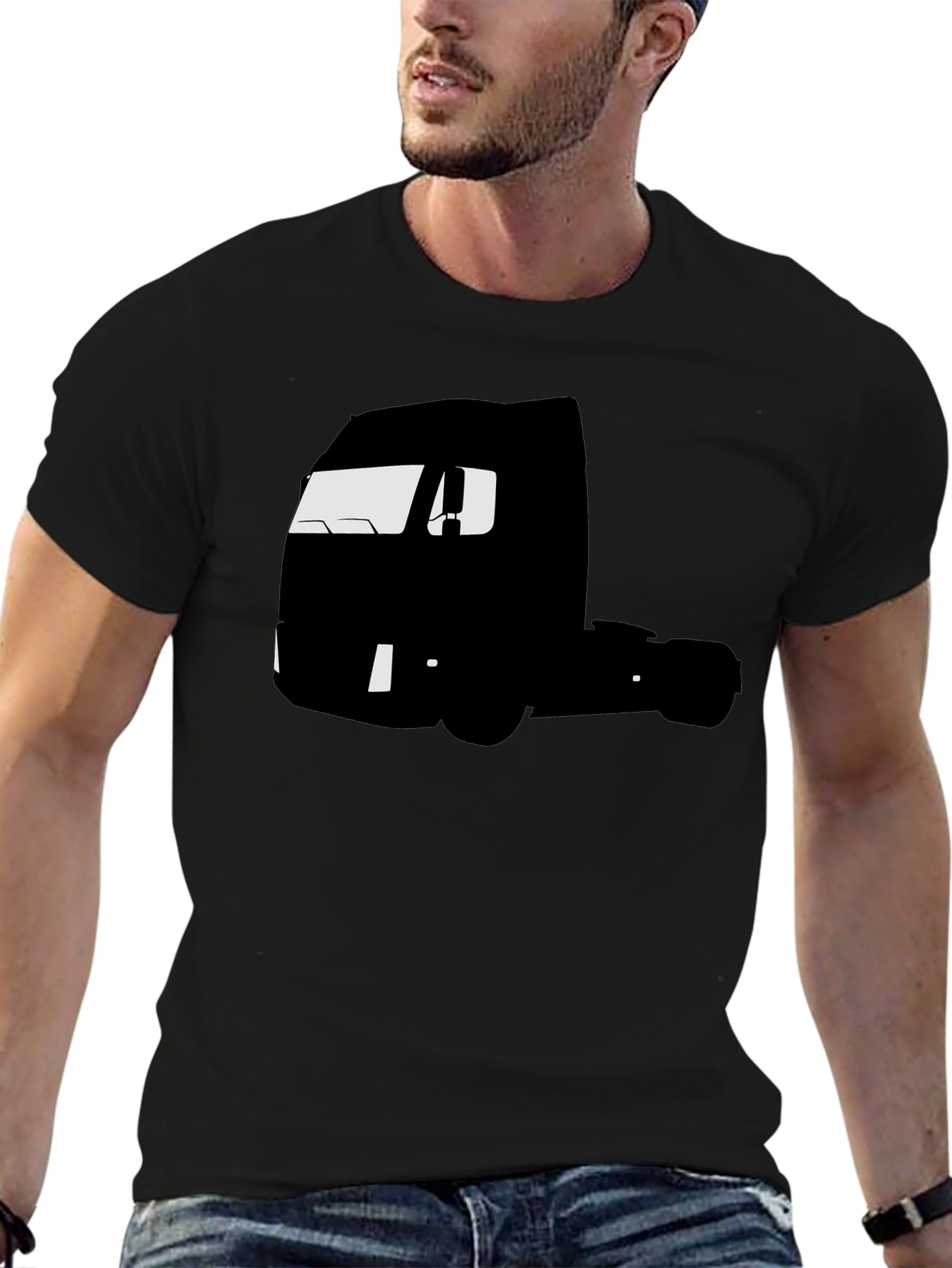 Truck Silhouette Graphic Tee - Black