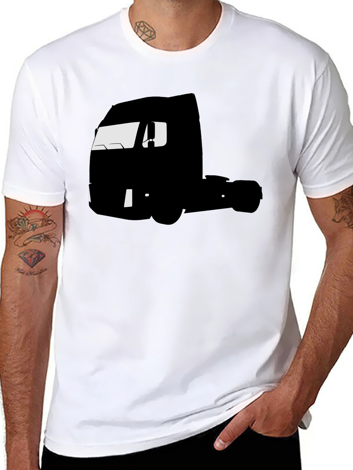 Truck Silhouette Graphic Tee - Black