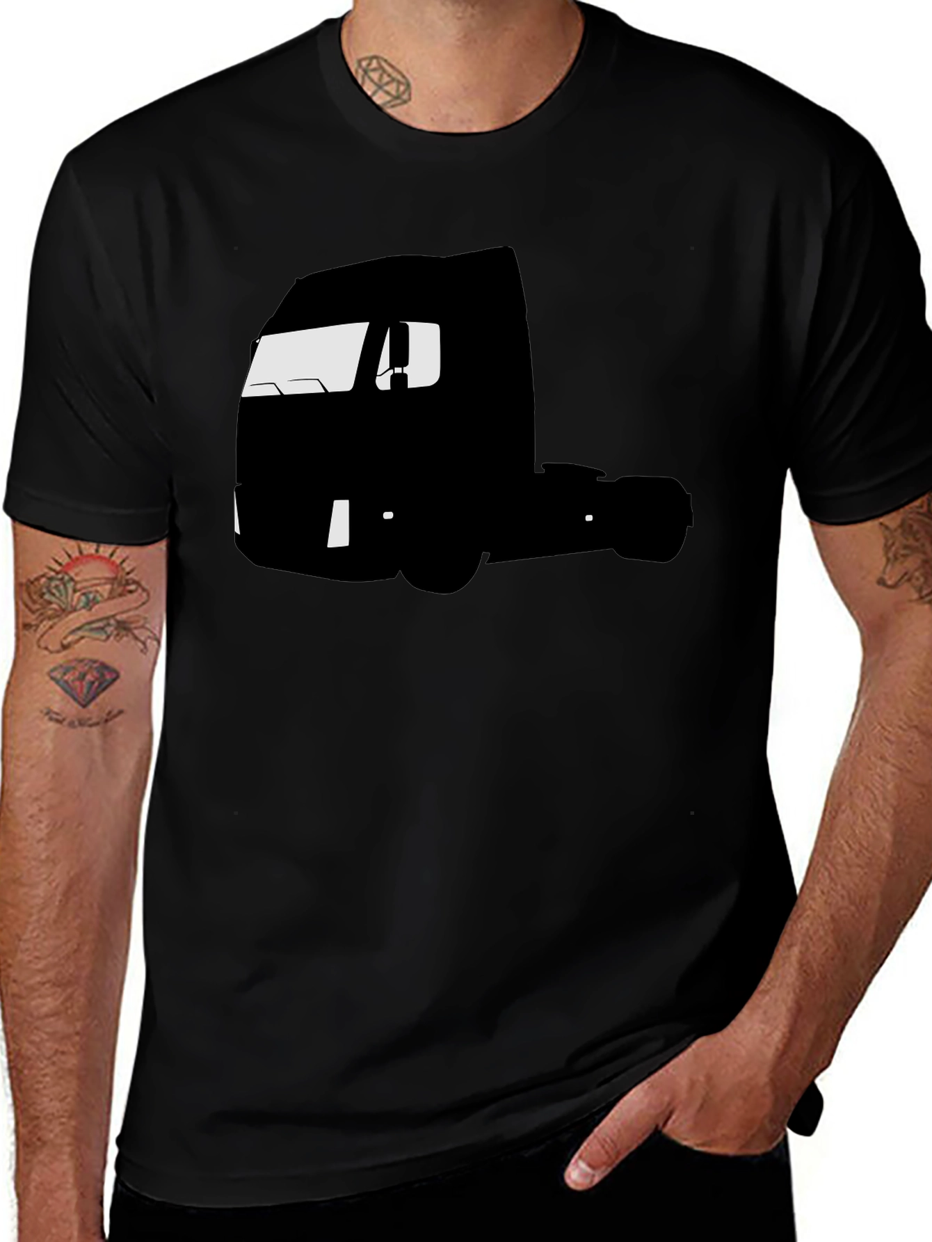 Truck Silhouette Graphic Tee - Black